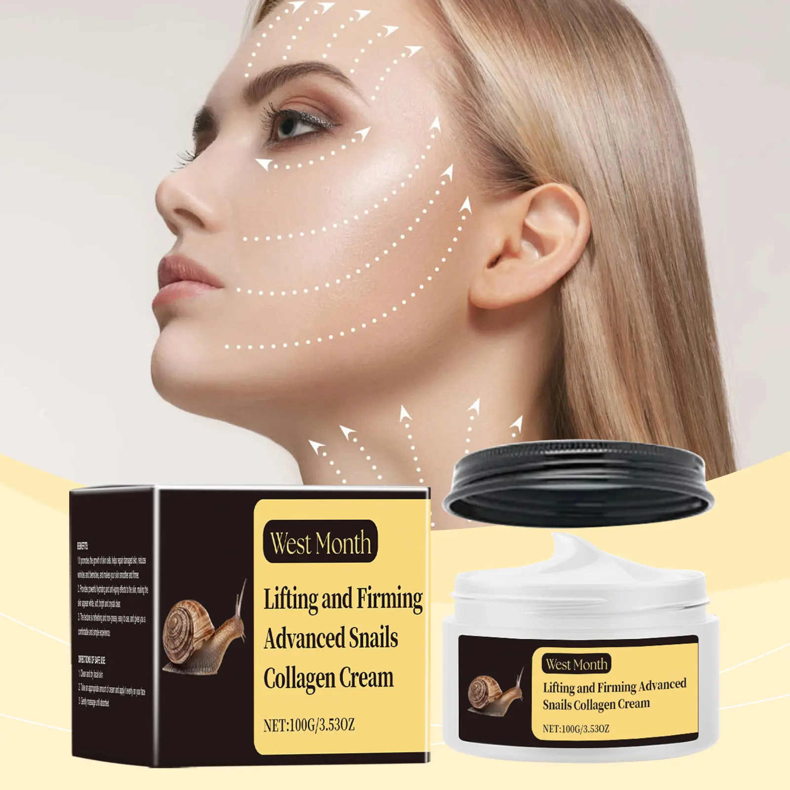 Snail Collagen Firming Cream for Dry Skin Hydration by West&Month 2 cochlear collagen cream moisturize nourish brighten West Month 372 5855