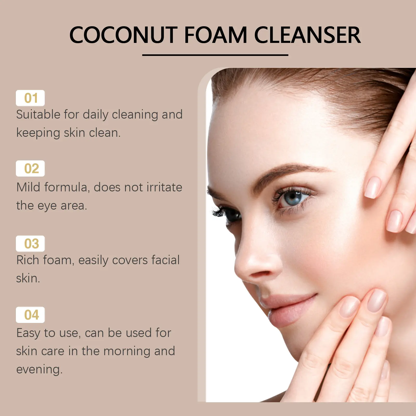 Coconut Foam Cleanser for Gentle Pore Cleansing - West&Month 7 coconut foam cleanser gentle pore refresh moist West Month 641 9294