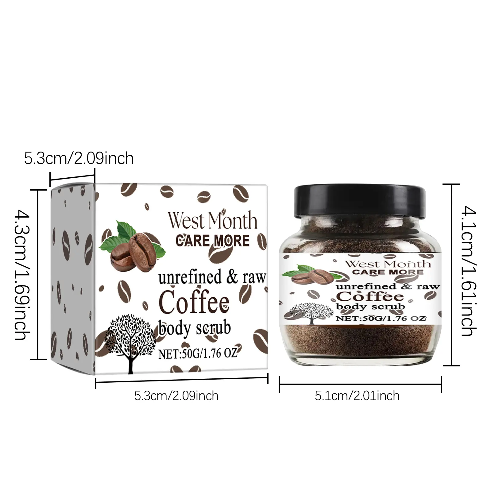 Coffee Body Scrub for Exfoliating and Moisturizing - West&Month 1 coffee body scrub clean exfoliate moisturize West Month 298 4881