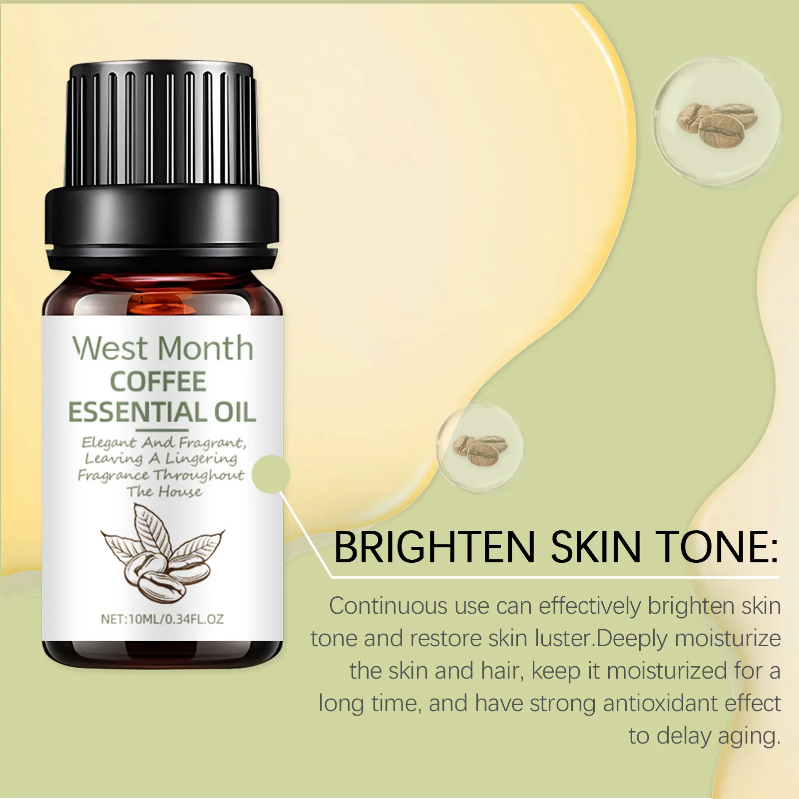 Coffee Seed Essential Oil for Moisturizing Skin and Hair Care - West&Month 7 coffee seed oil gentle moisturize nourish massage West Month 553 8389