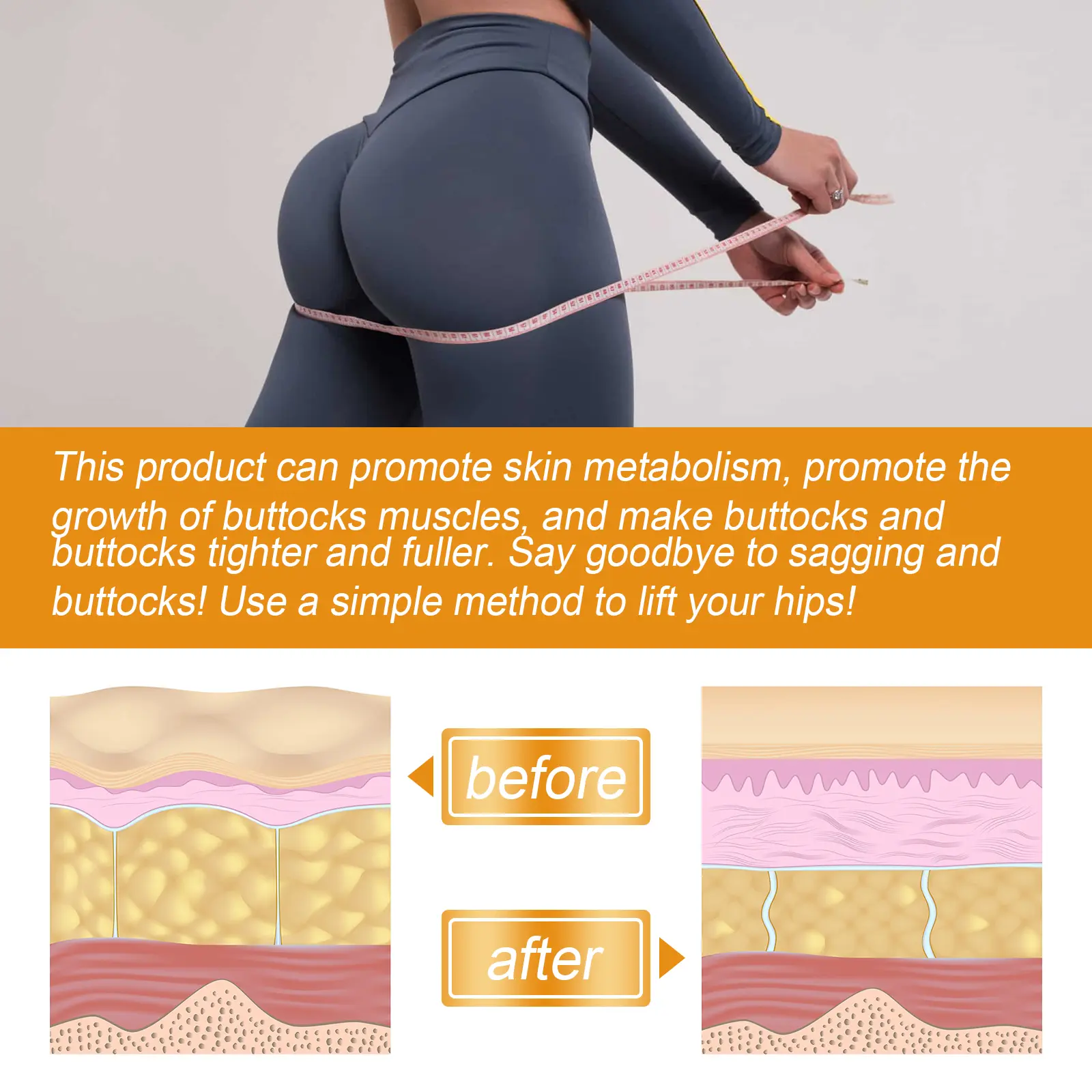 Collagen Butt Firming and Lifting Patches for Toned Skin - West&Month 8 collagen butt lift firm peach butt West Month 666 9514