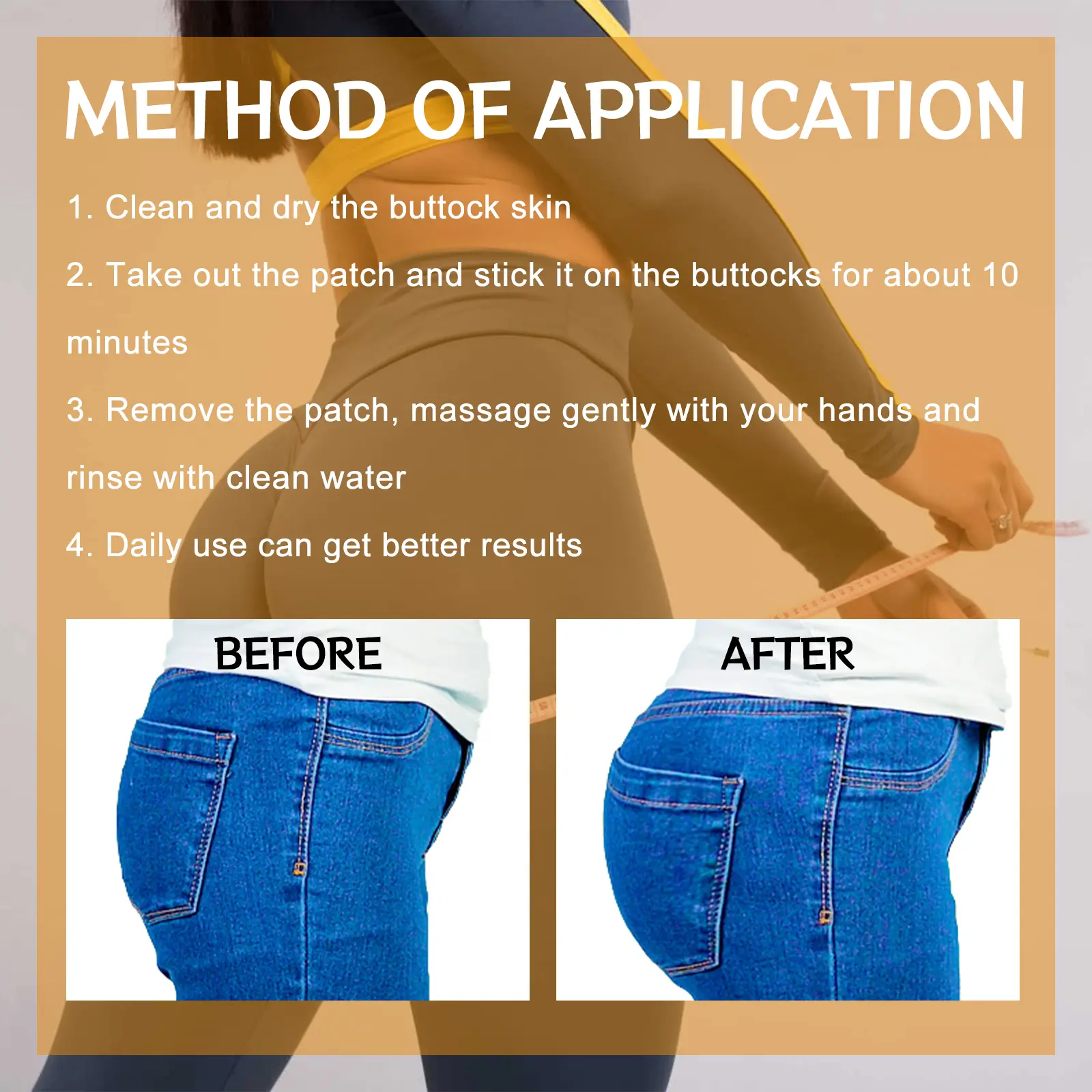 Collagen Butt Firming and Lifting Patches for Toned Skin - West&Month 4 collagen butt lift firm peach butt West Month 666 9516