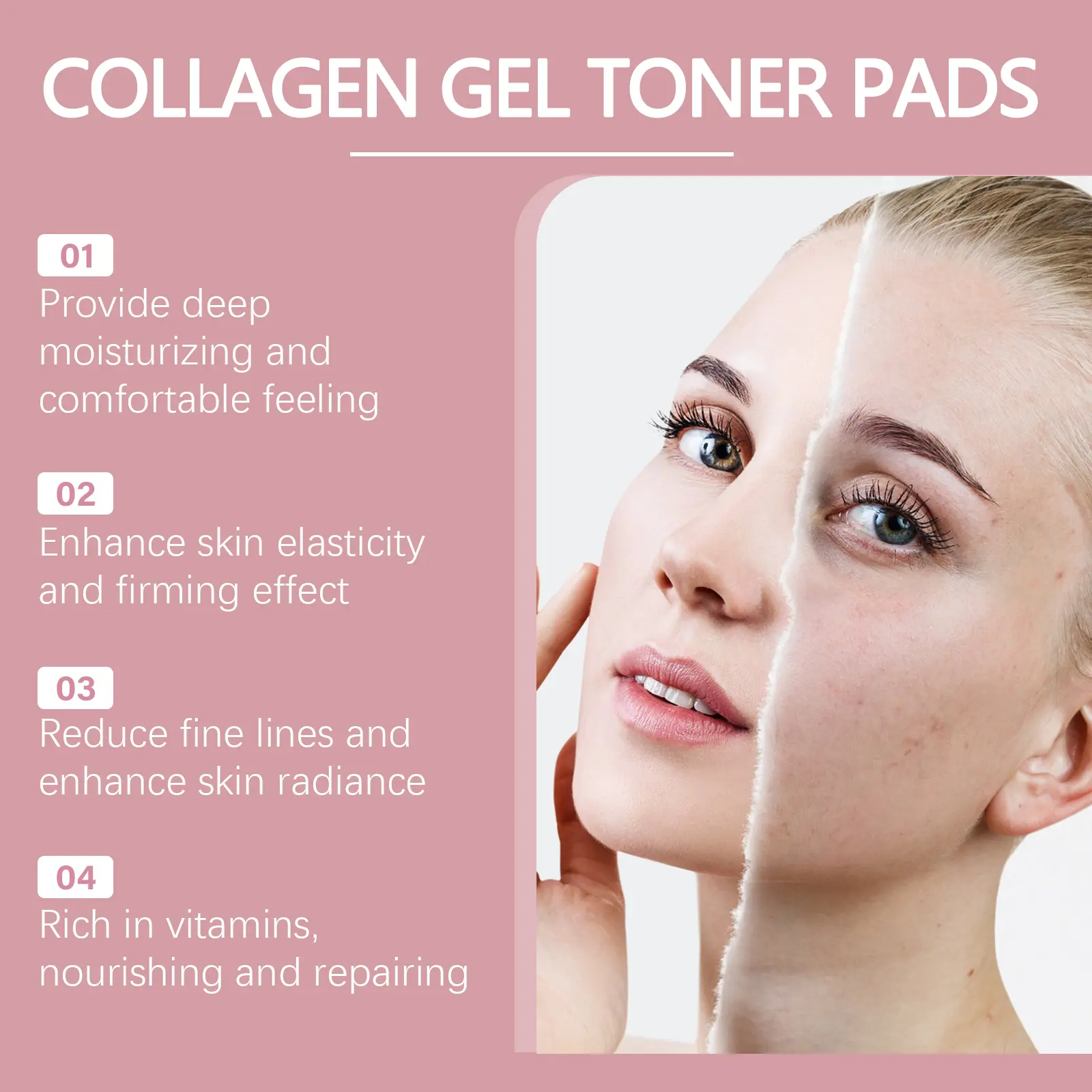 Collagen Facial Pads Brightening & Firming Treatment - West&Month 7 collagen cotton pad facial brightening moisturizing West Month 096 2326