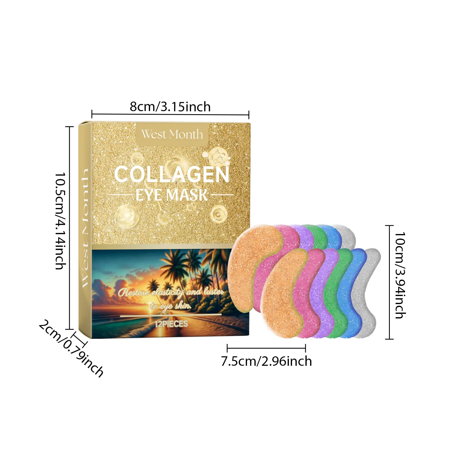 Collagen Eye Mask for Dark Circles & Fine Lines - West&Month 1 collagen eye mask moisturize reduce lines West Month 362 5715