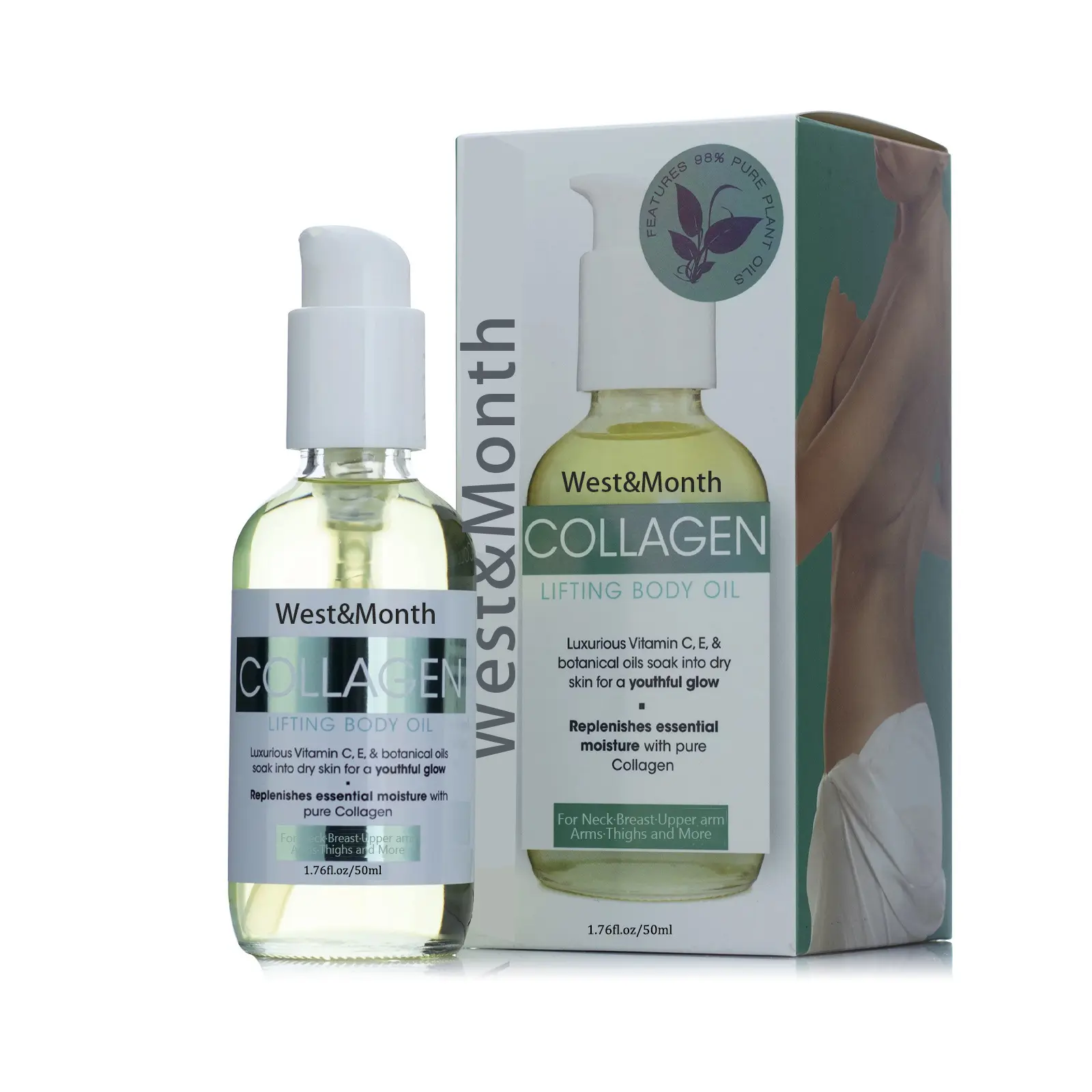 West&Month Collagen Body Oil Review: My Honest Experience 1 West&Month Collagen Body Oil bottle held in hand
