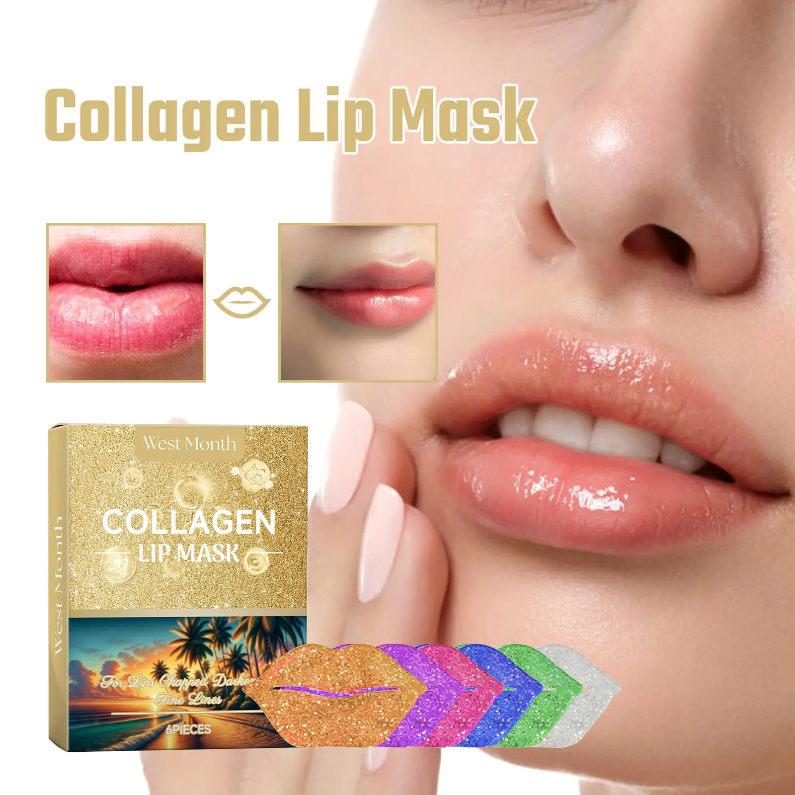 West&Month Collagen Lip Mask Review: Did It Save My Chapped Lips? 2 The West&Month Lip Mask applied smoothly on lips, showing its translucent texture