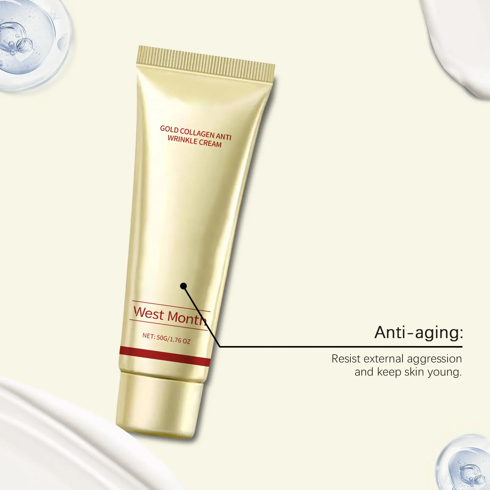 Collagen Moisturizing Face Cream for Brightening & Firming - West 8 collagen moisturizing cream nourish facial brighten West Month 614 9004