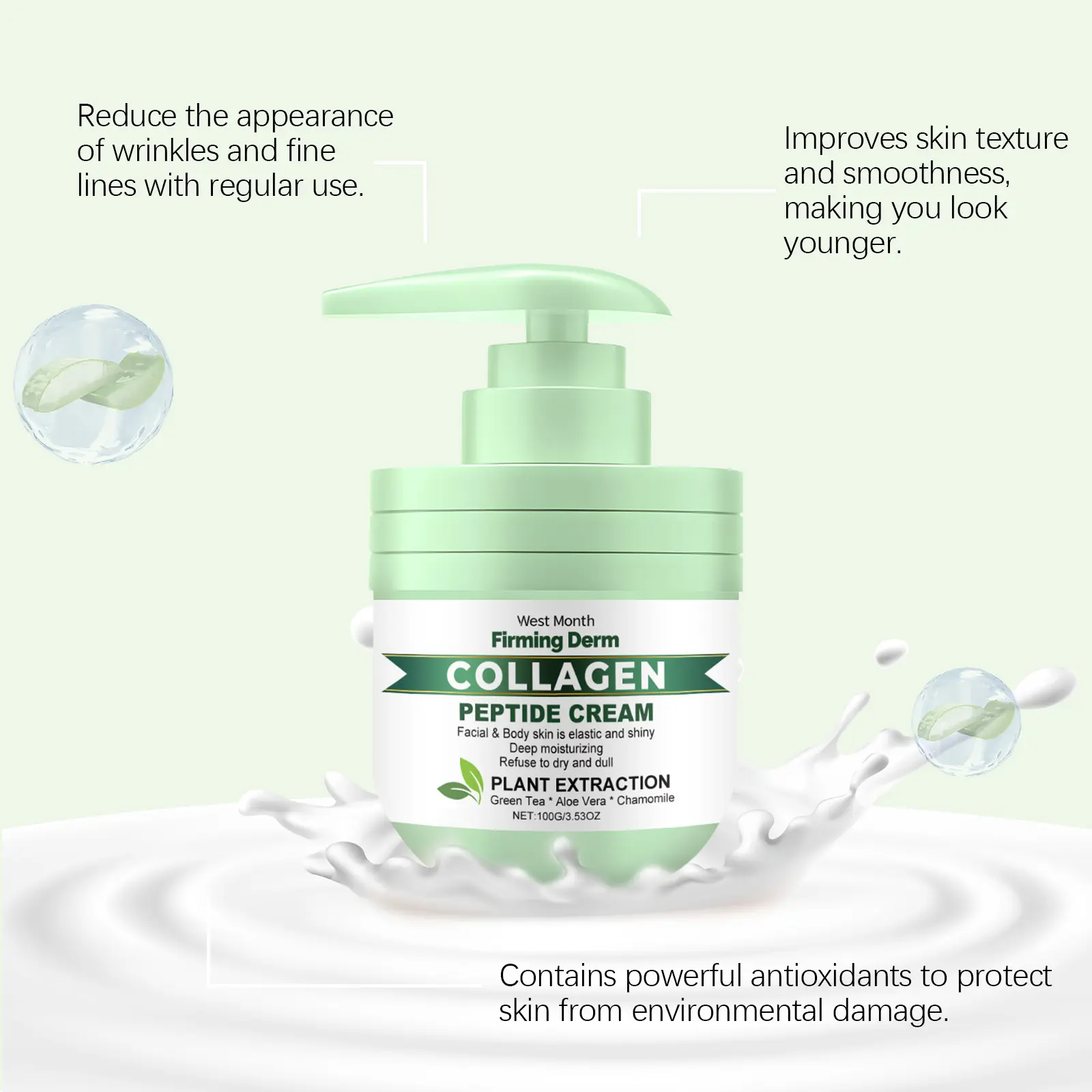Collagen Peptide Firming Cream for Face & Body - West&Month 7 collagen peptide cream even tone revitalize West Month 315 5072