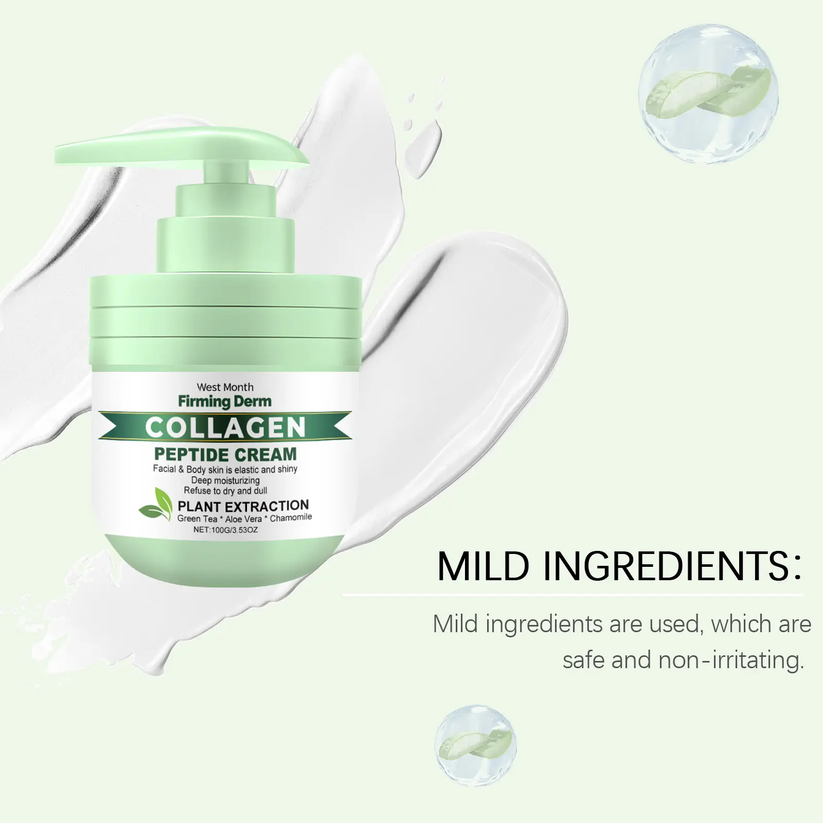 Collagen Peptide Firming Cream for Face & Body - West&Month 8 collagen peptide cream even tone revitalize West Month 315 5073