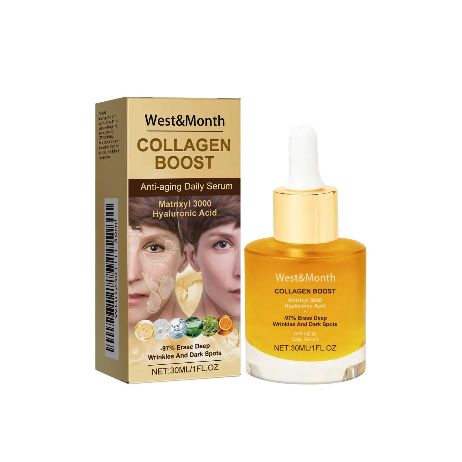 West&Month Collagen Essence Review: My Realistic Results After 30 Days 1 West&Month Collagen Essence bottle on a bathroom counter