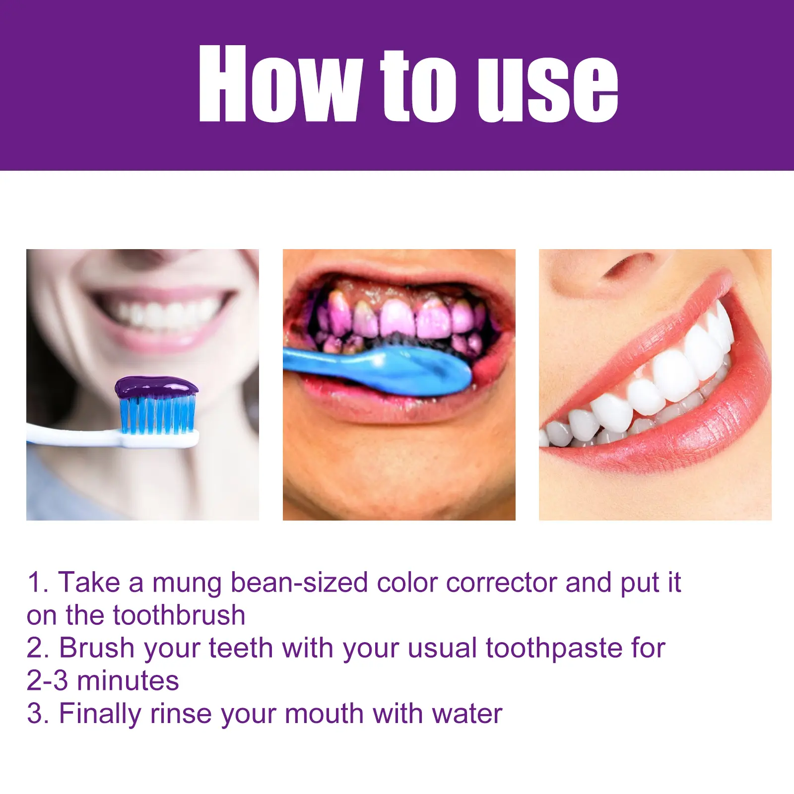 Color Correcting Toothpaste for Teeth Whitening & Stain Removal West&Month 3 color correcting teeth whitening toothpaste West Month 016 1305
