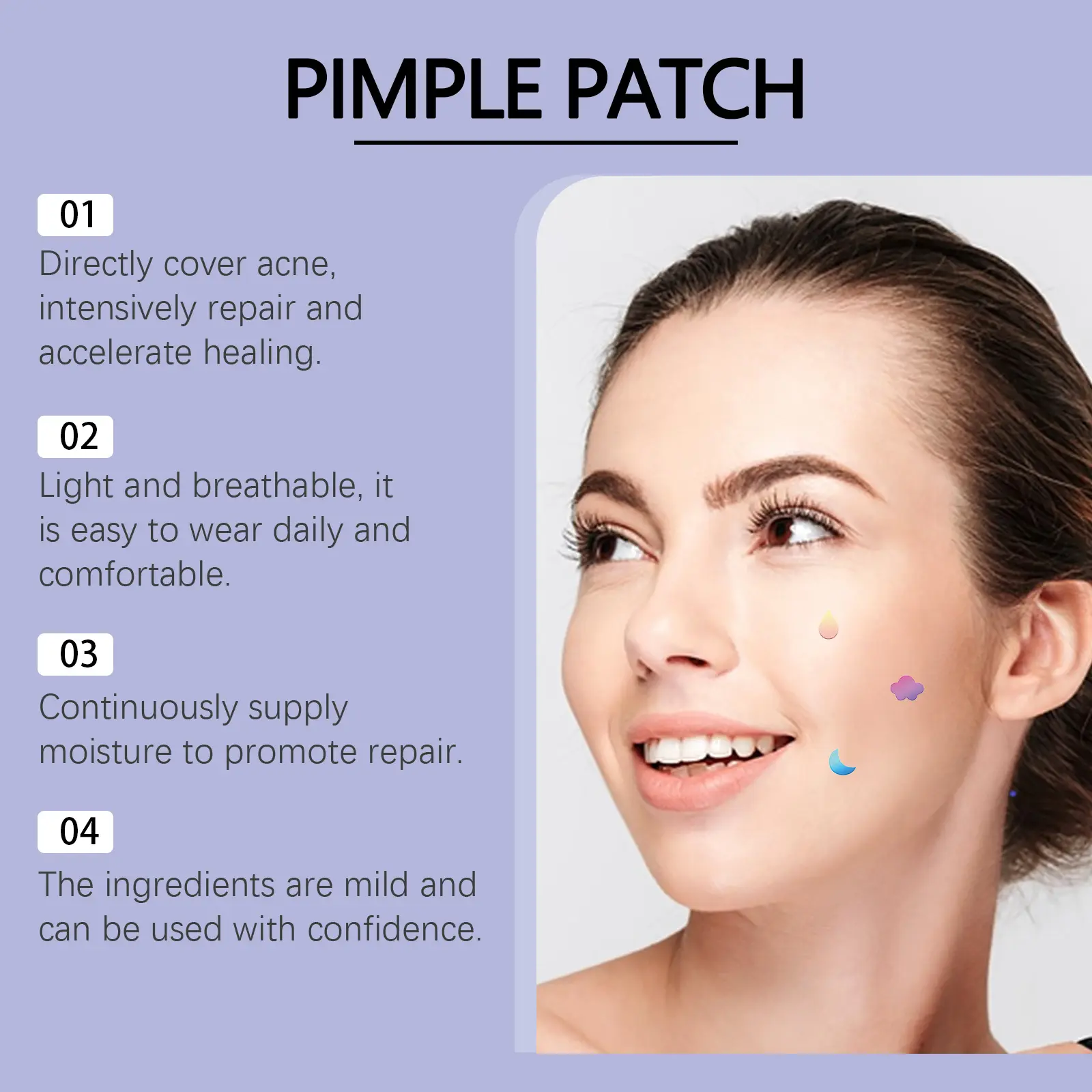Color Cover Acne Patches for Facial Skin Care - West&Month 5 color cover acne patch mild cover West Month 164 3164