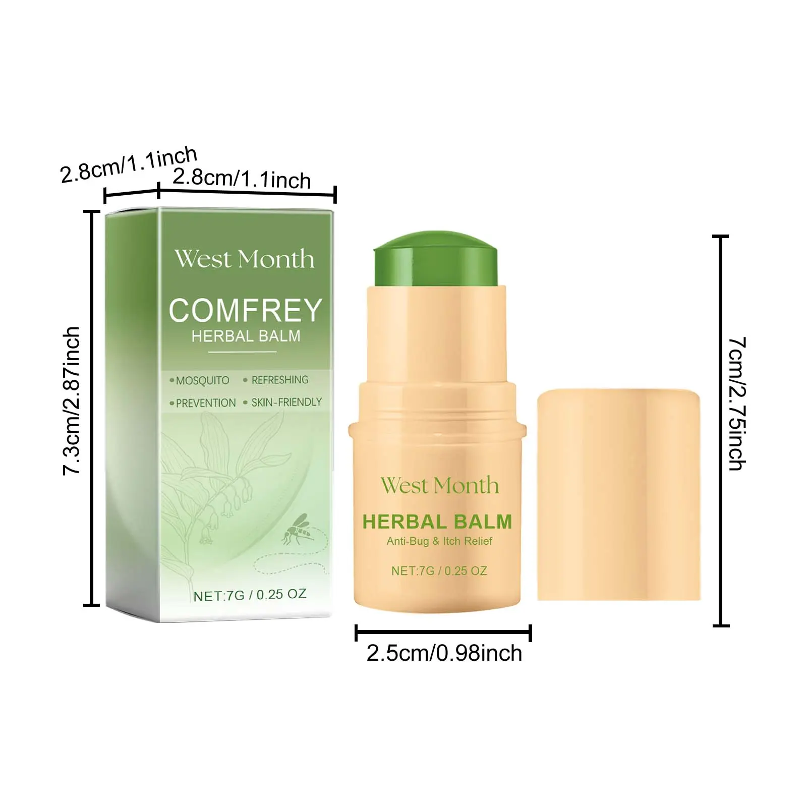 Mosquito Bite Itch Relief Comfrey Herbal Balm for Kids - West&Month 1 comfrey herbal balm baby anti itch mosquito West Month 397 6203
