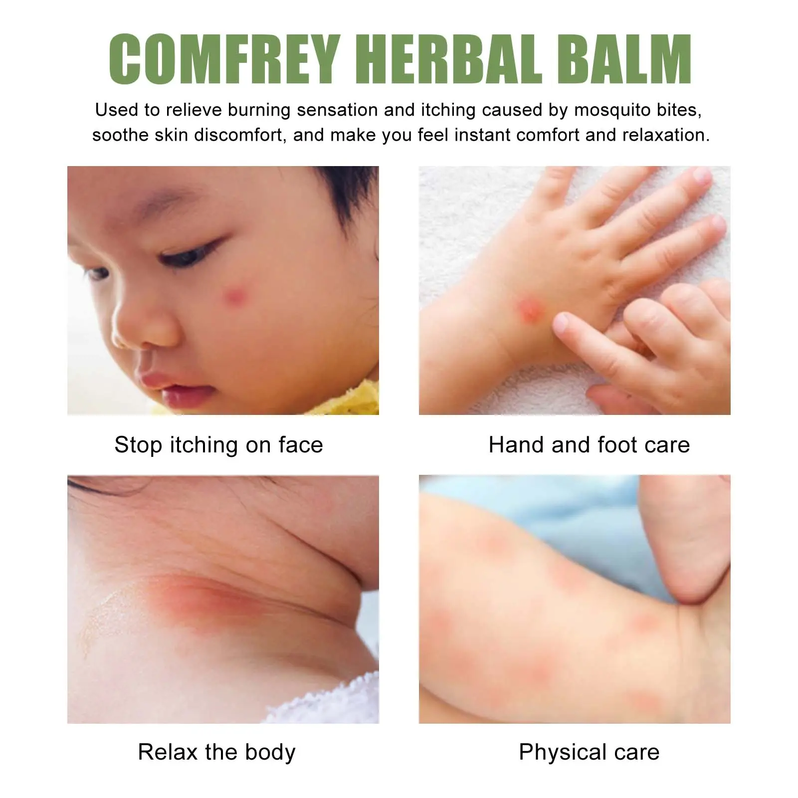Mosquito Bite Itch Relief Comfrey Herbal Balm for Kids - West&Month 6 comfrey herbal balm baby anti itch mosquito West Month 397 6208