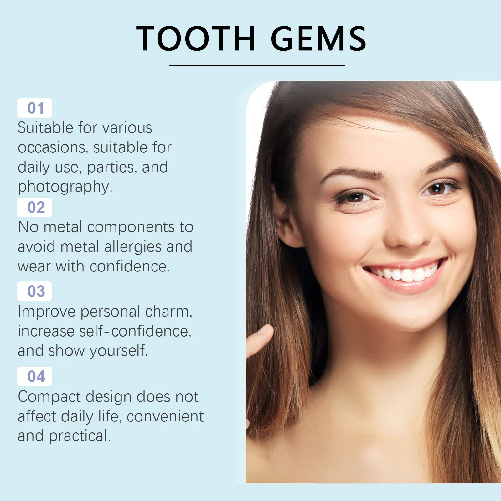 Crystal Tooth Gems for a Sparkling Smile - West&Month 5 crystal dental drill decorative brighten smile West Month 447 6888