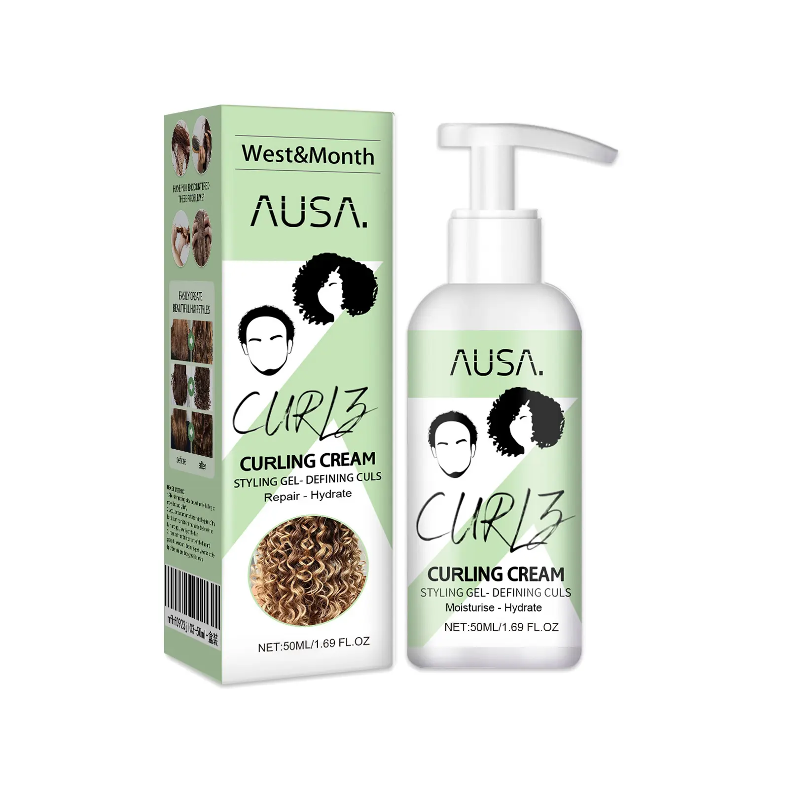 West&Month Curly Hair Elastin Review: My Week of Frizz-Free Hair 1 West&Month Curly Hair Elastin bottle on a bathroom counter