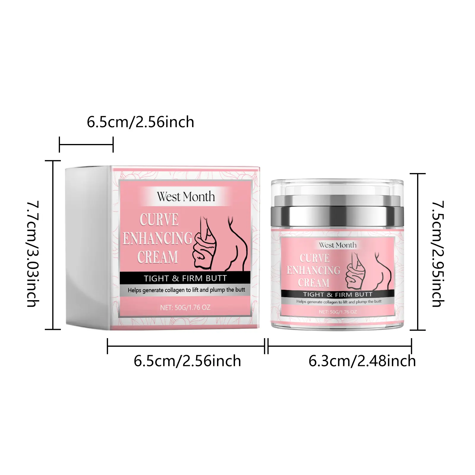 Curve Enhancing Cream for Hips and Body Contouring - West&Month 1 curve enhancing cream sculpt hips firm curves West Month 094 2293