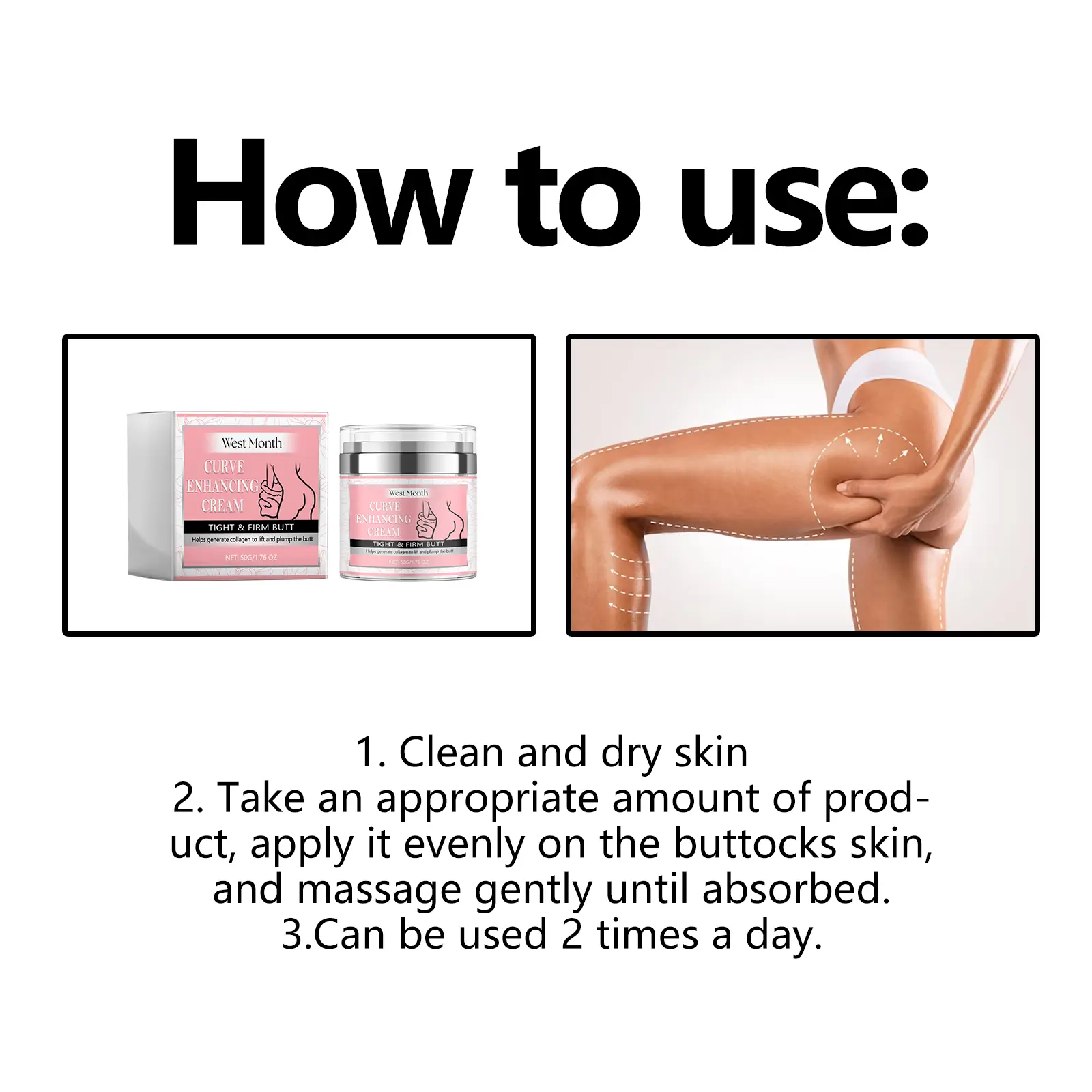 Curve Enhancing Cream for Hips and Body Contouring - West&Month 4 curve enhancing cream sculpt hips firm curves West Month 094 2296