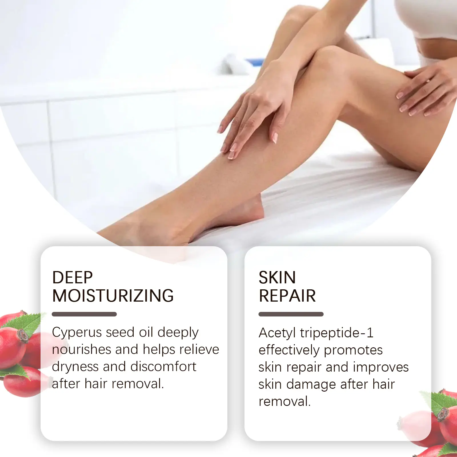 Cyperi Rhizoma Hair Removal Oil with Scraper - Soothing & Moisturizing - West&Month 9 cyperi rhizoma oil hair removal moisturize nourish West Month 634 9208