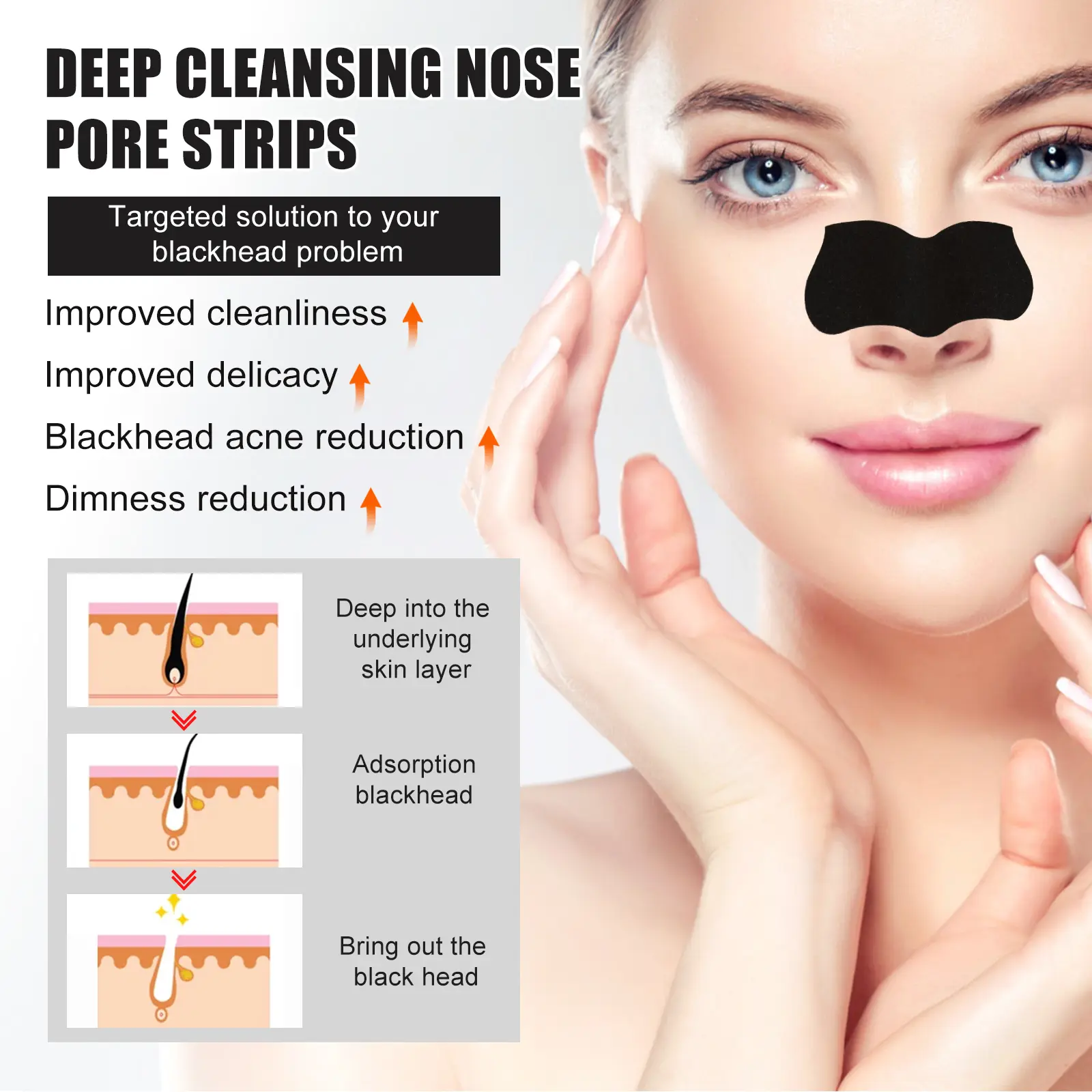 Nose Pore Strips for Blackheads Deep Cleaning Peel-off Mask West&Month 6 deep clean nose strips remove blackhead tight pores West Month 349 5533