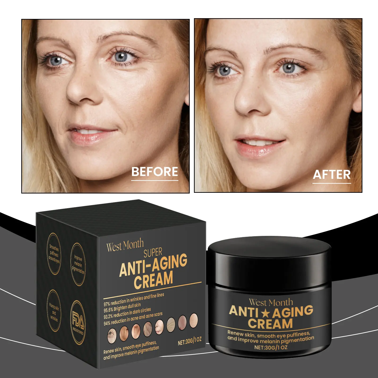 Deep Moisturizing Face Cream with Niacinamide & Aloe - West&Month 2 deep moisturizing cream repair facial massage West Month 460 7073
