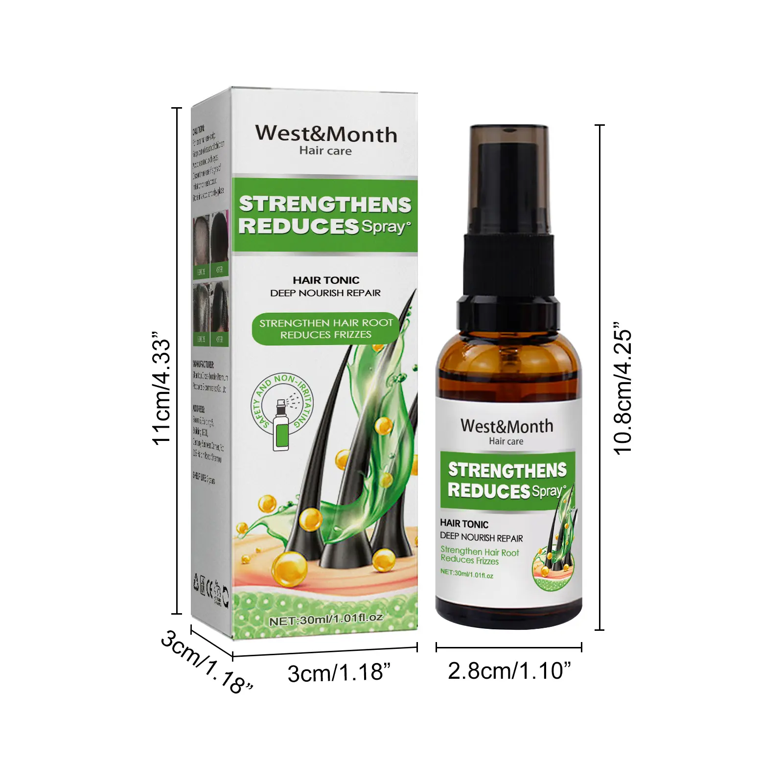 Hair Thickening Spray for Anti-Hair Loss & Strengthening - West&Month 1 dense hair spray anti loss thicken strengthen West Month 188 3467