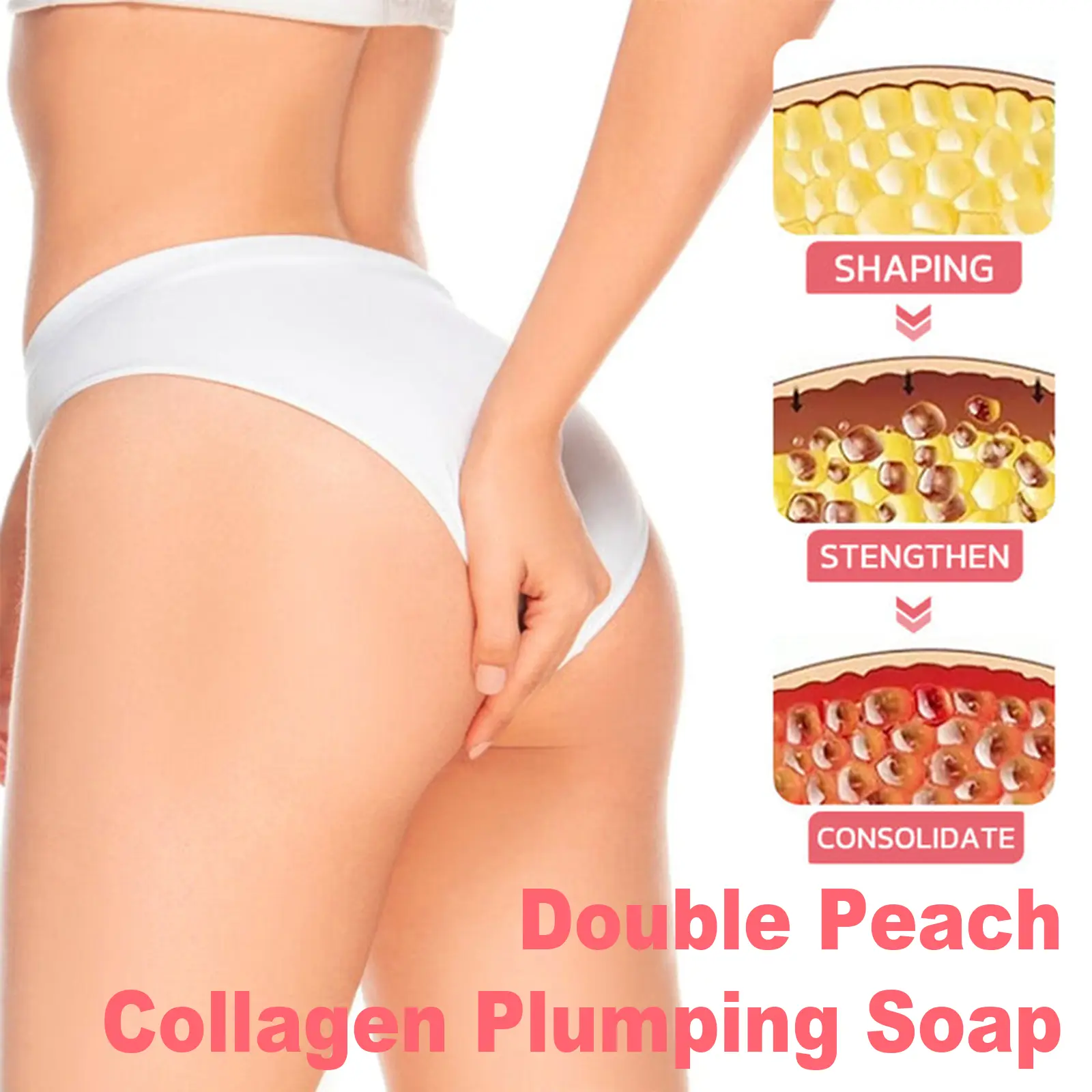 Double Peach Plump Chest Soap with Collagen and Peach Extract - West&Month 7 double peach chest soap firm moisturize anti sag West Month 229 3994