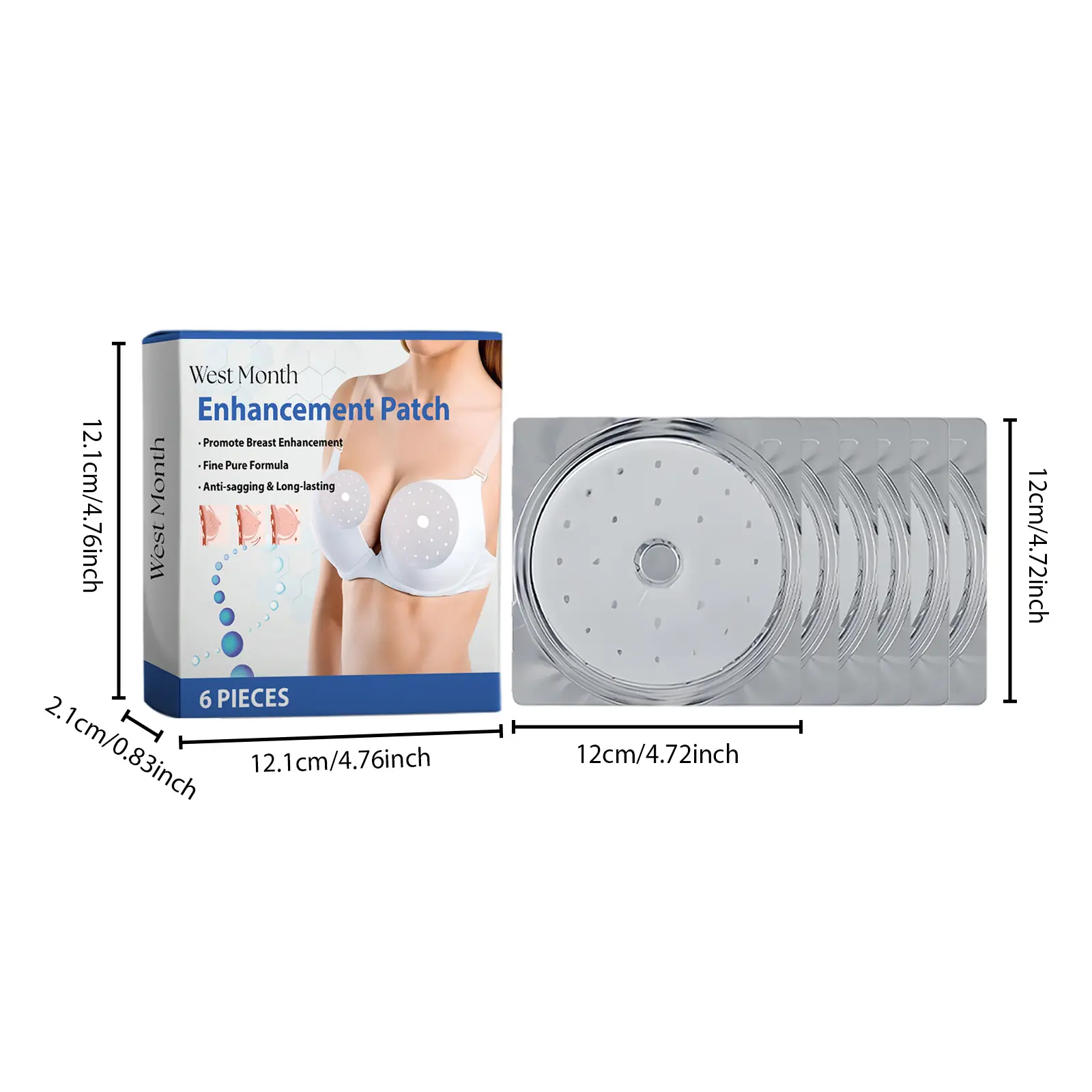 Breast Enhancement Patch for Skin Firmness and Hydration - West&Month 1 enhancement patch improve chest line firm anti sag West Month 432 6687
