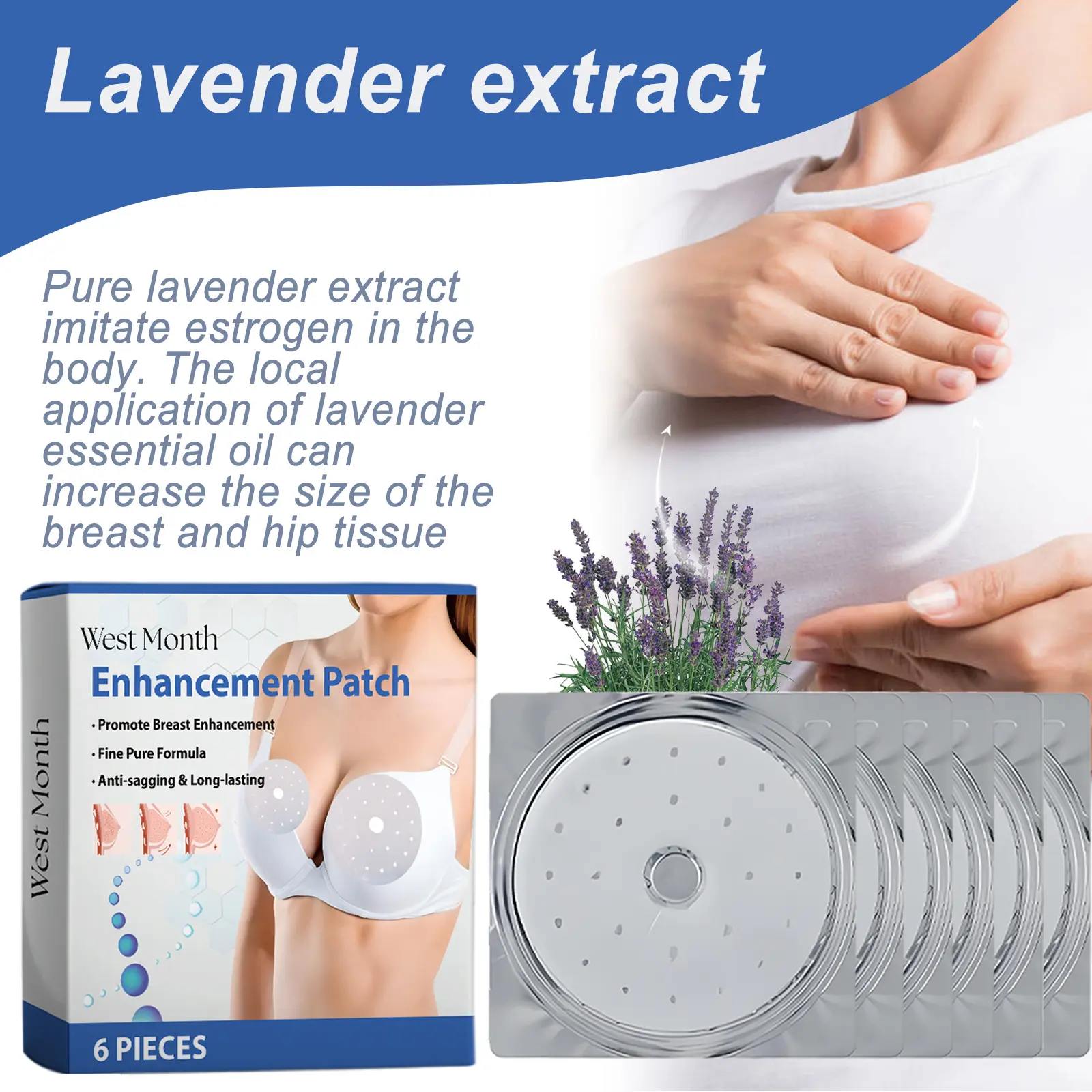 Breast Enhancement Patch for Skin Firmness and Hydration - West&Month 5 enhancement patch improve chest line firm anti sag West Month 432 6691