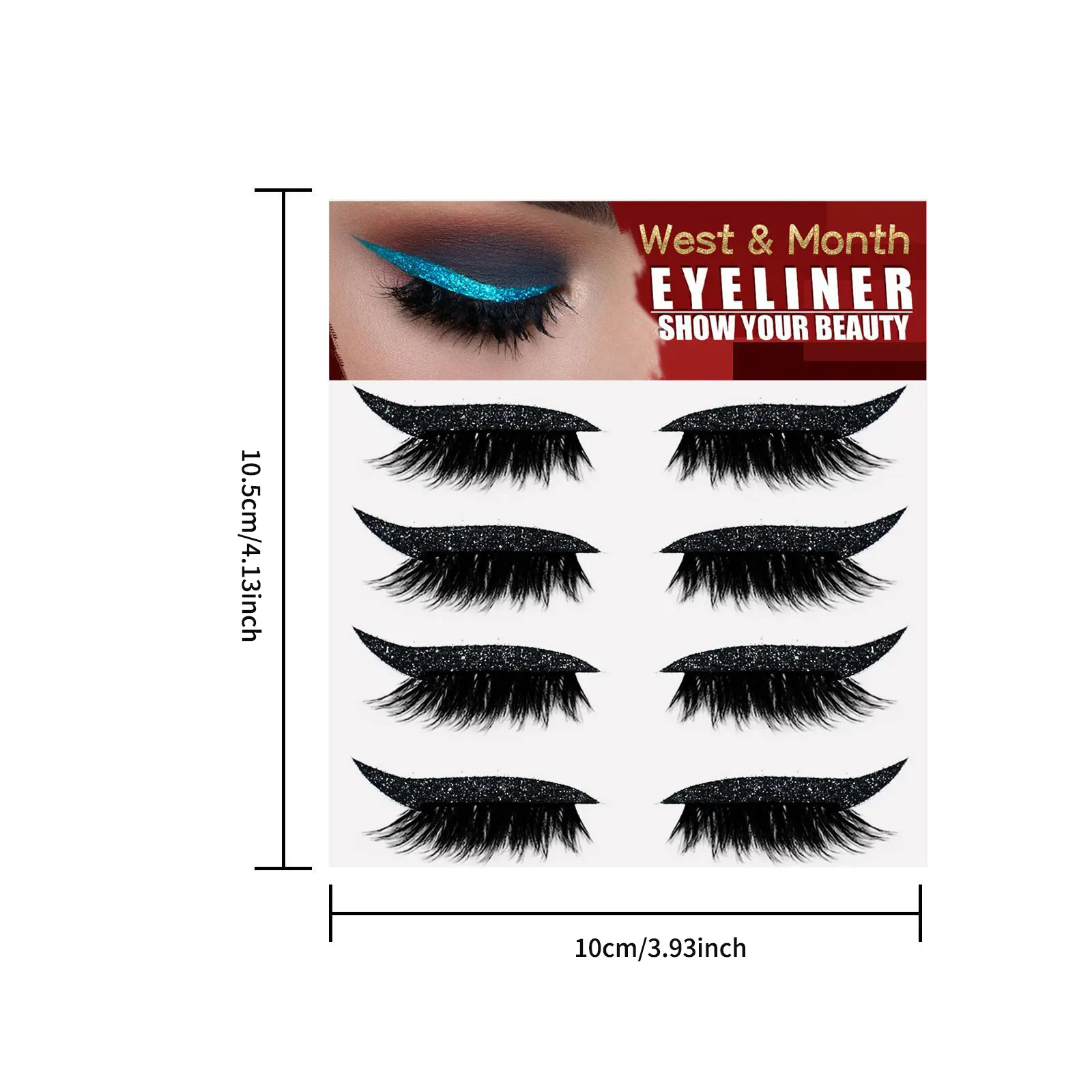 Self-Adhesive Curling False Eyelashes 4-Pair Set West&Month 1 eu us 4pairs eyelash eyeliner stickers West Month 027 1446