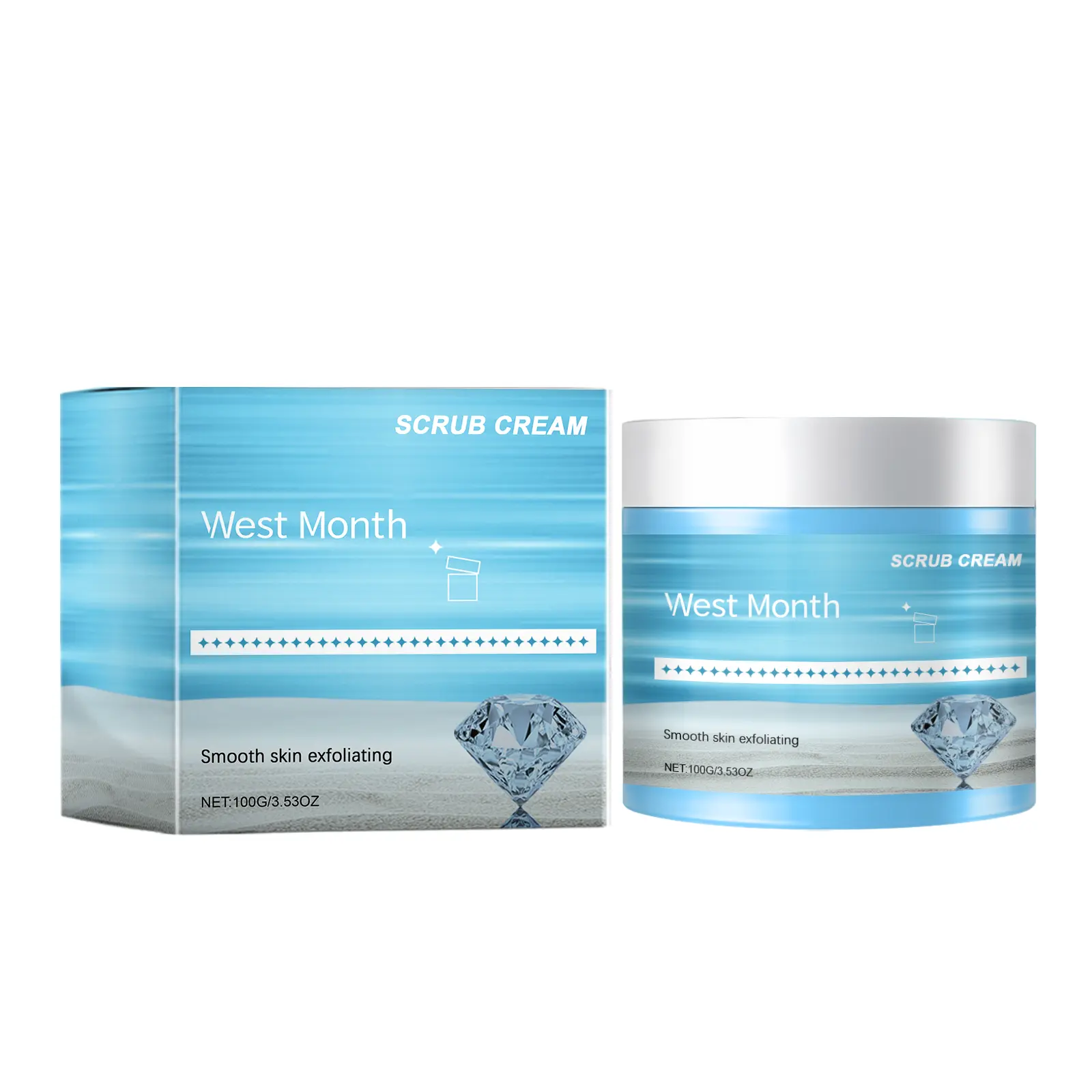 West&Month Exfoliating Body Scrub for Clear, Smooth & Bright Skin 1 West&Month Exfoliating Body Scrub in a jar