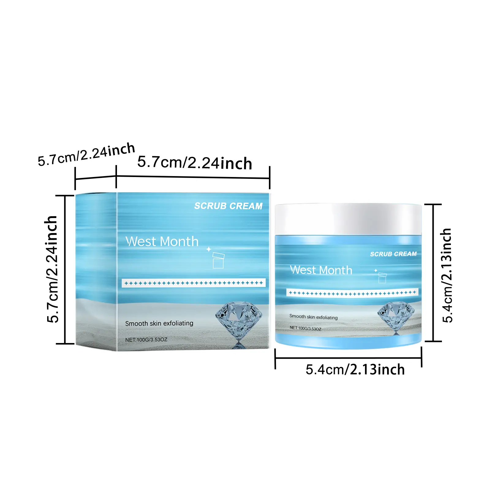 Exfoliating Body Scrub for Clear & Smooth Skin - West&Month 1 exfoliating body scrub clear remove dead brighten West Month 591 8765