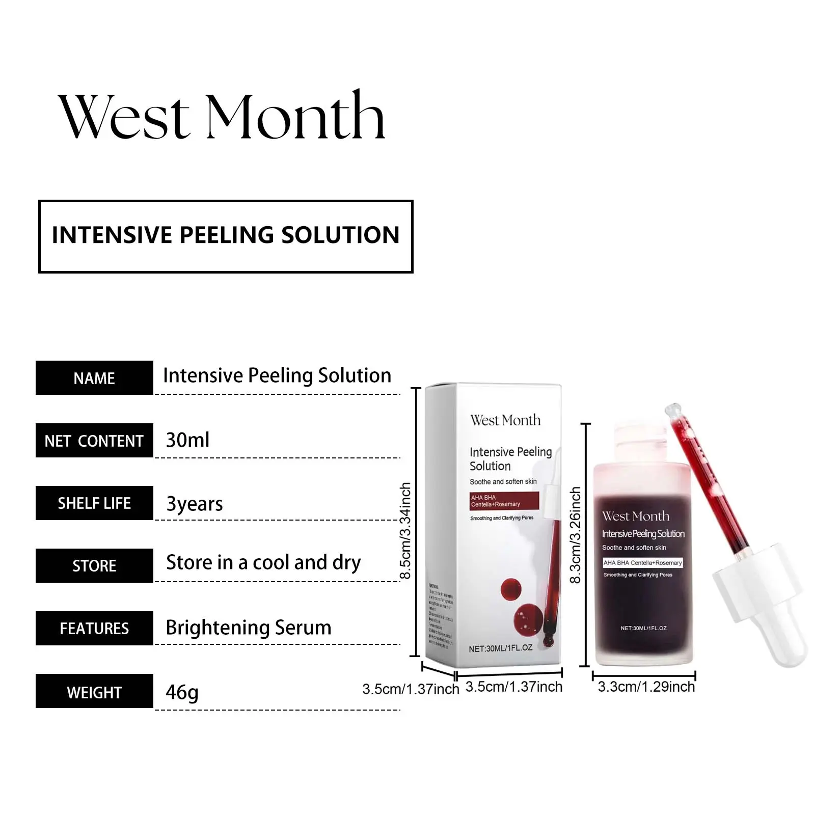 Exfoliating and Brightening Serum with Salicylic Acid - West&Month 1 exfoliating brightening serum moisturizing West Month 008 1203