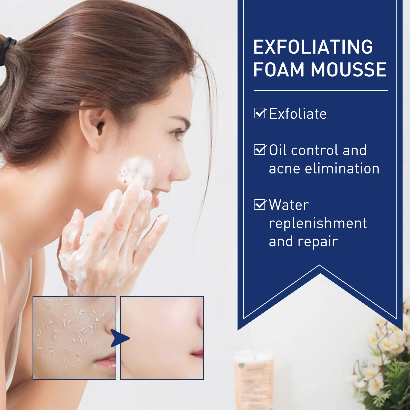 Exfoliating Mousse Cleanser for Pore Control & Blackheads - West&Month 5 exfoliating mousse clean pore control oil West Month 399 6237