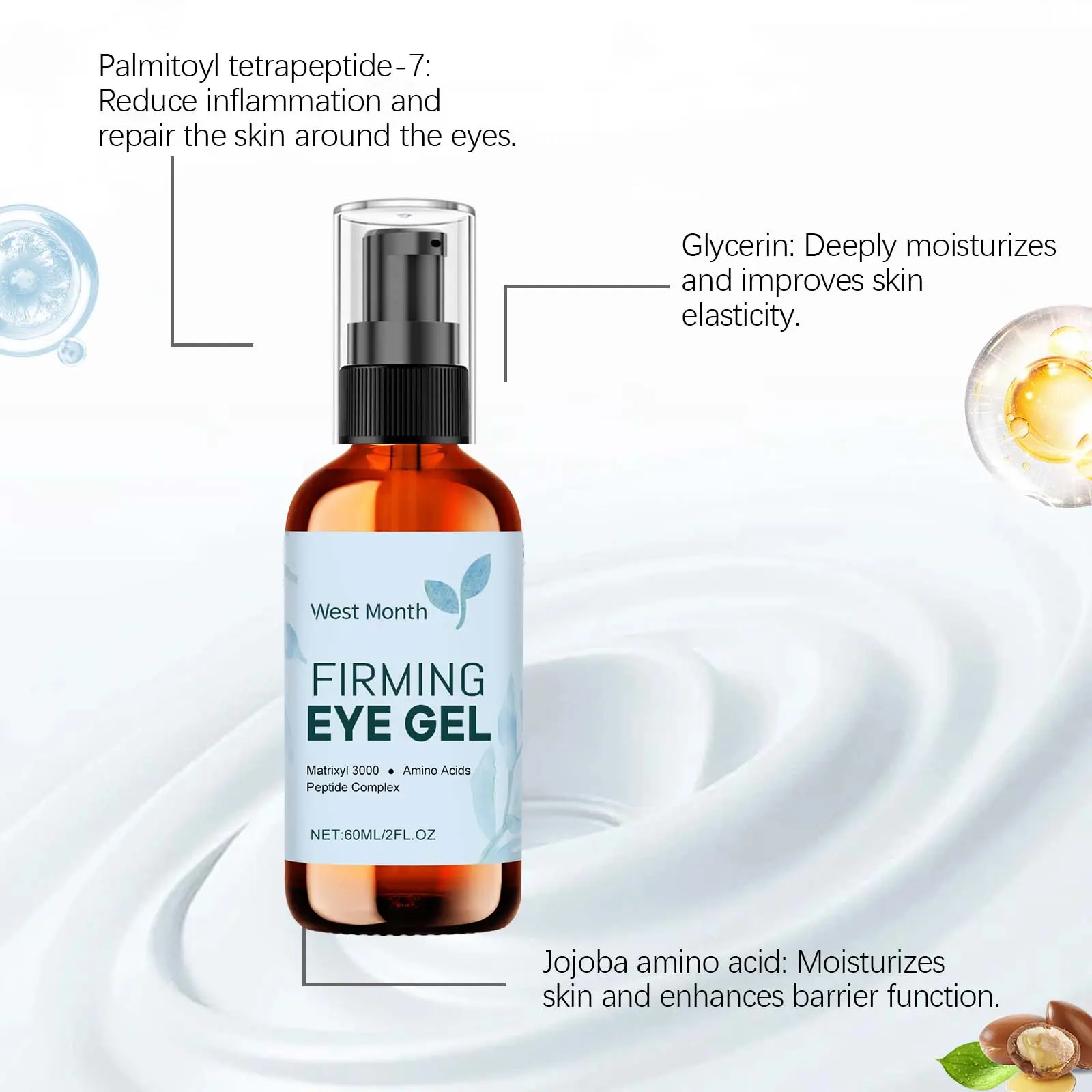 Eye Care Gel for Fine Lines & Moisturizing - West&Month 7 eye care gel tighten moisturize reduce lines West Month 673 9593