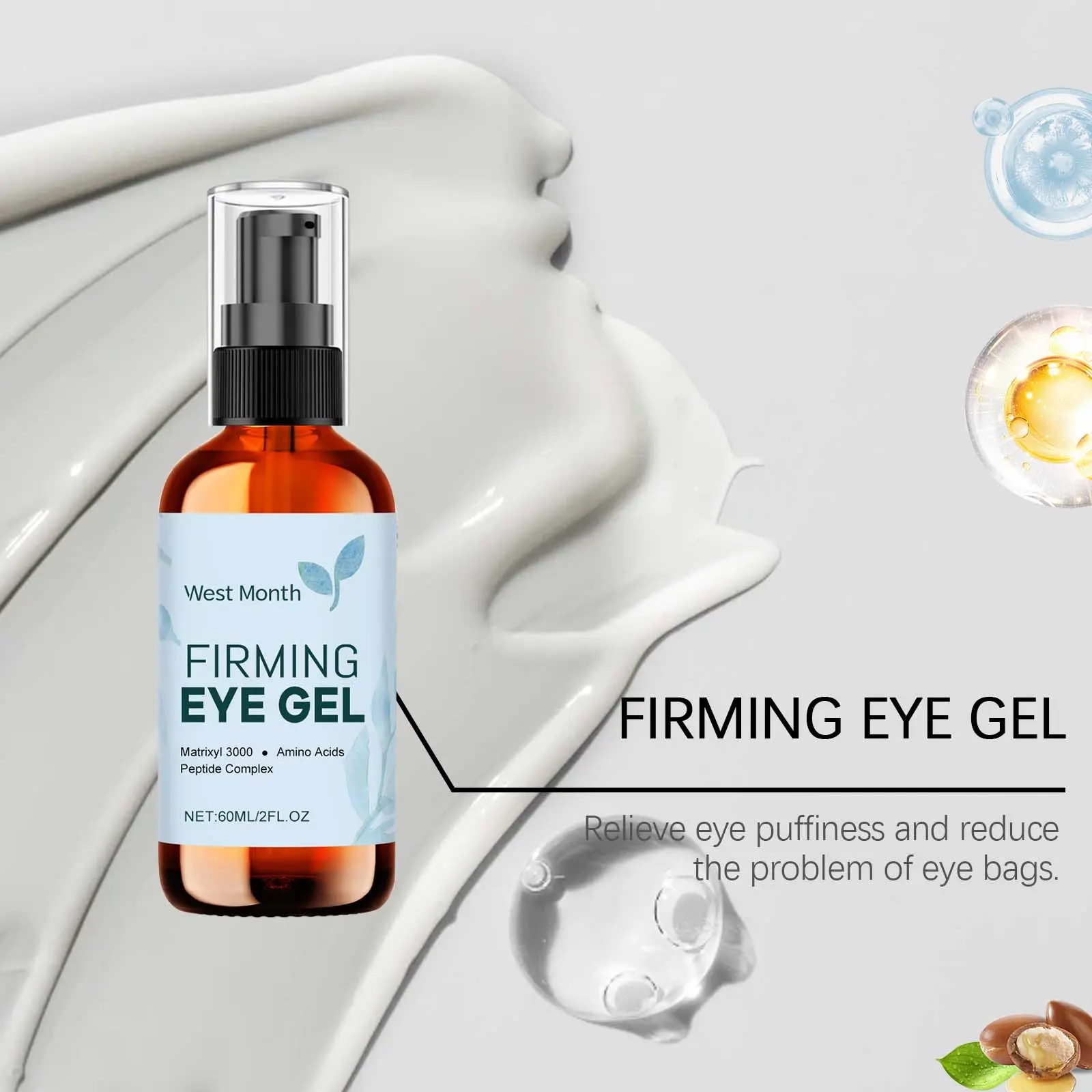 Eye Care Gel for Fine Lines & Moisturizing - West&Month 8 eye care gel tighten moisturize reduce lines West Month 673 9594