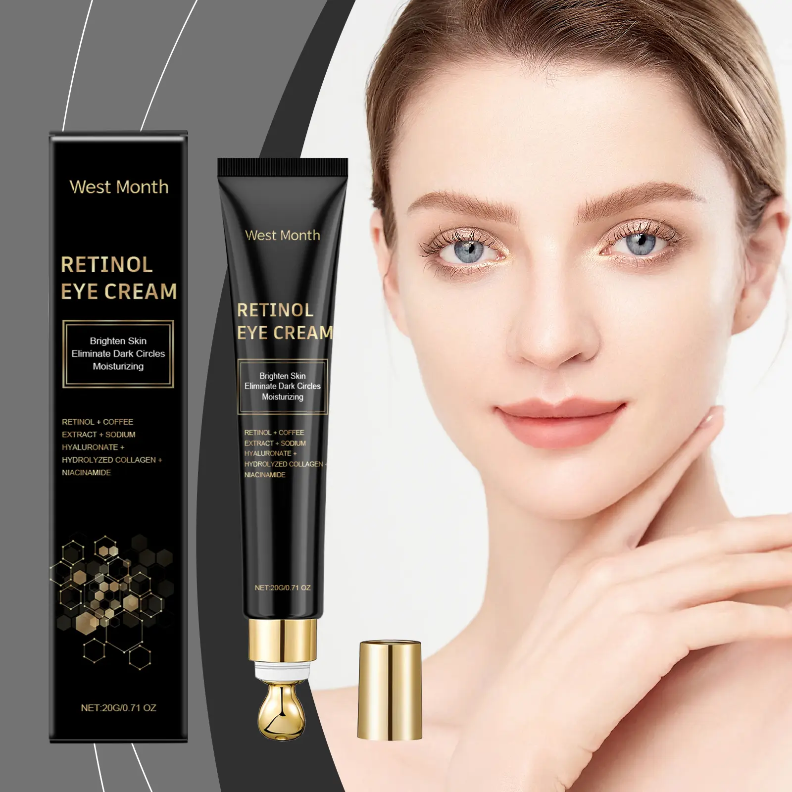 Firming Moisturizing Eye Cream with Collagen & Niacinamide - West&Month 2 eye cream firm moisturize tender daily West Month 649 9395