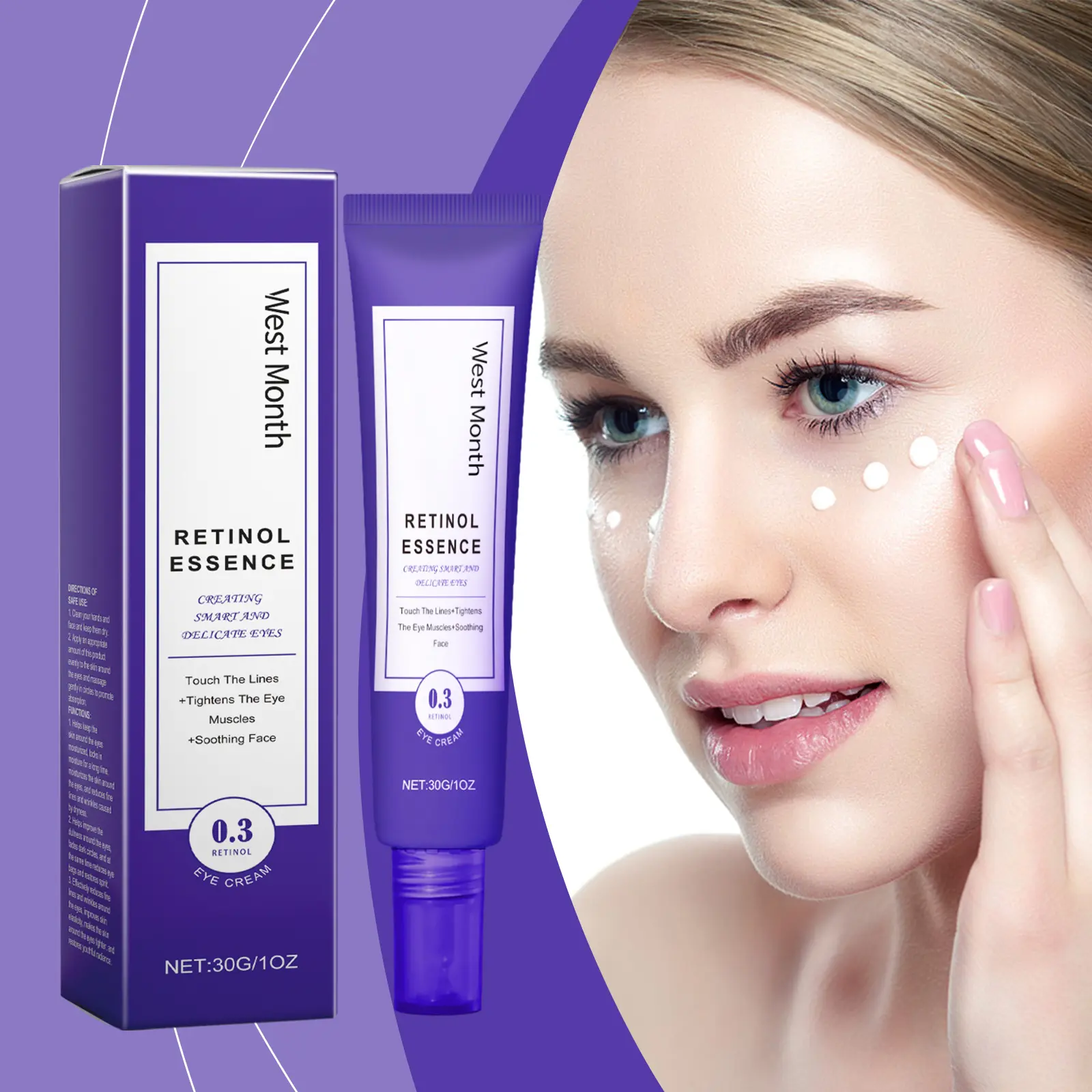 Eye Cream for Fine Lines & Moisturizing Repair - West&Month 2 eye cream moisturize reduce lines gentle repair West Month 606 8909