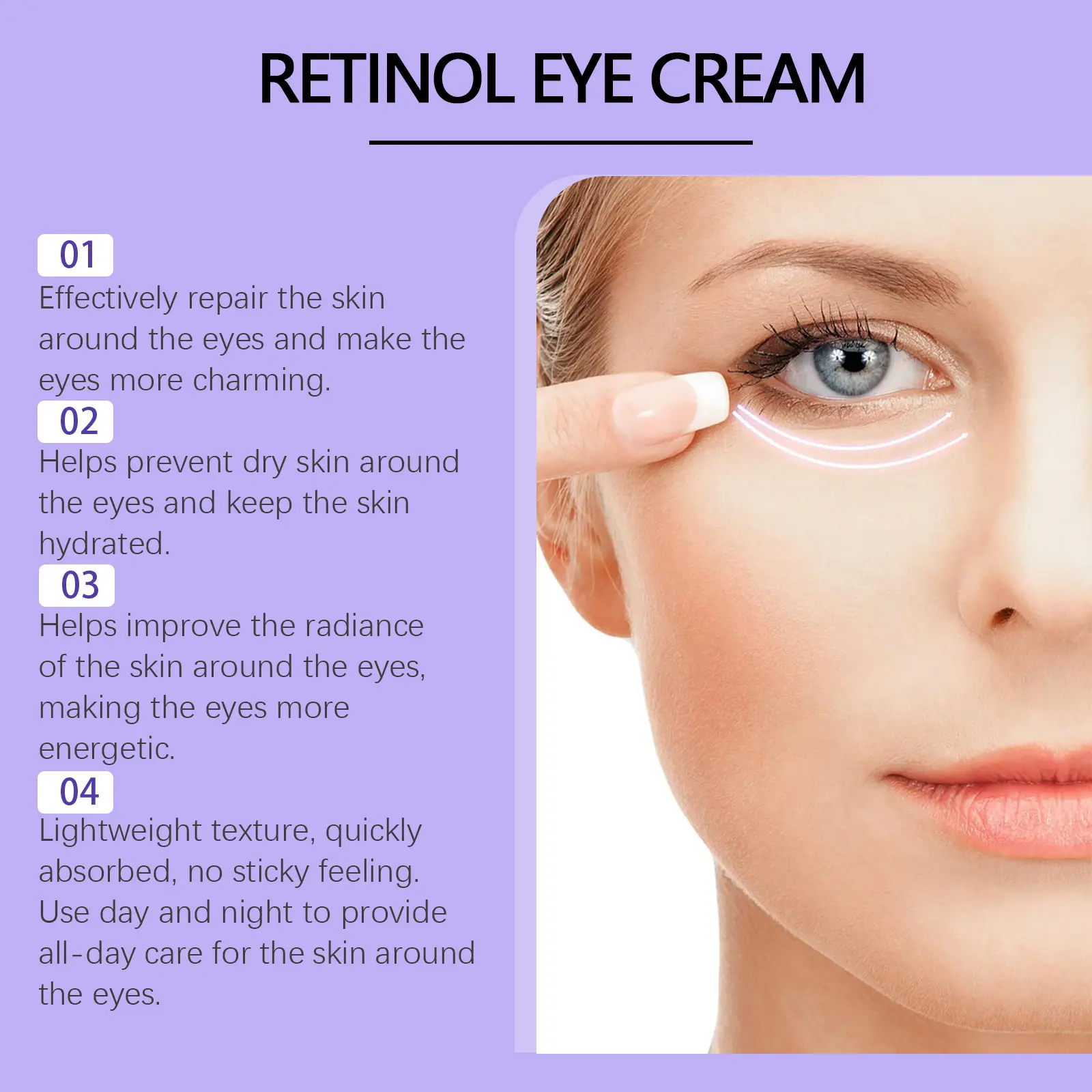 Eye Cream for Fine Lines & Moisturizing Repair - West&Month 5 eye cream moisturize reduce lines gentle repair West Month 606 8915