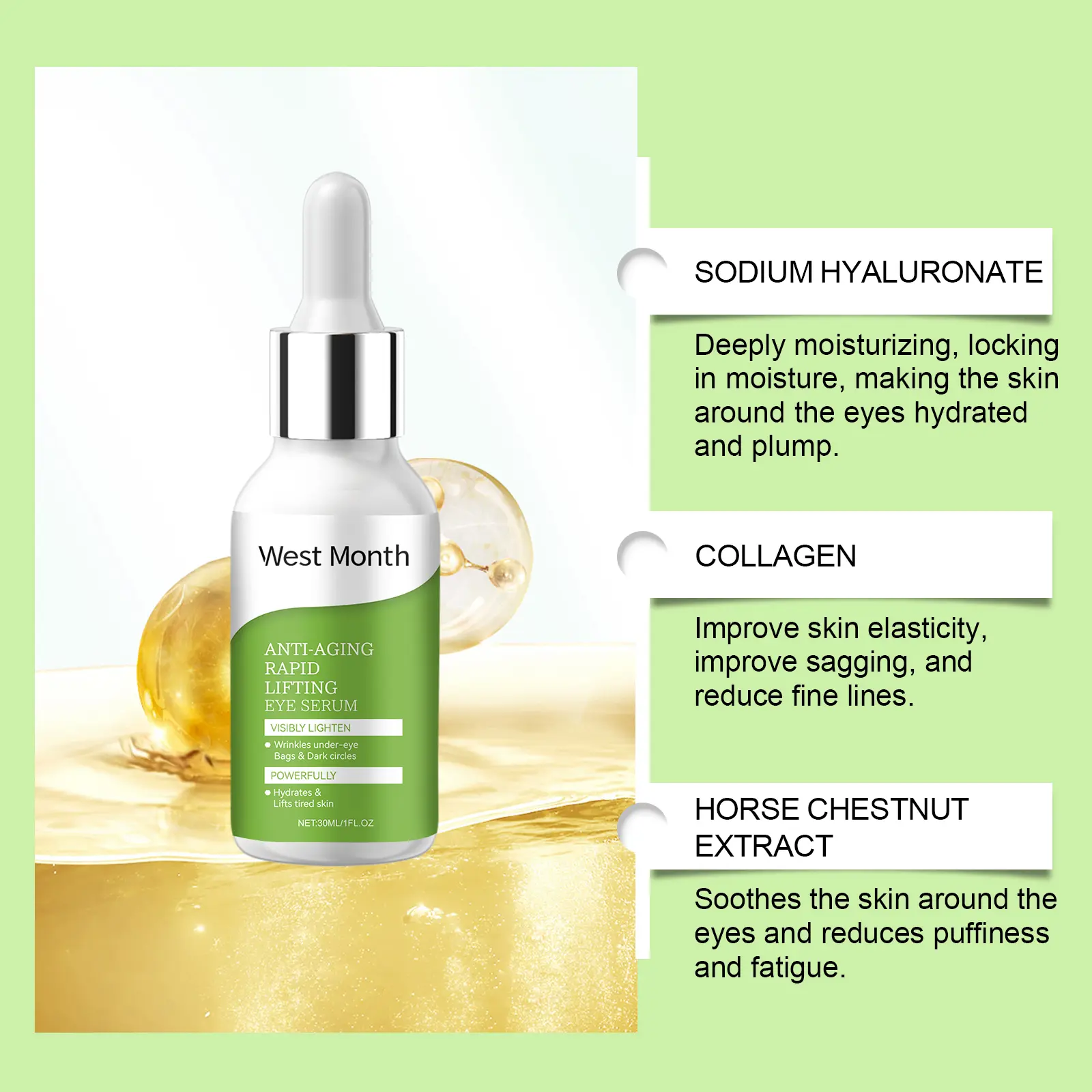 West&Month Eye Firming Essence for Moisturizing & Hydrating 5 eye essence moisturize light line lift firm West Month 608 8939