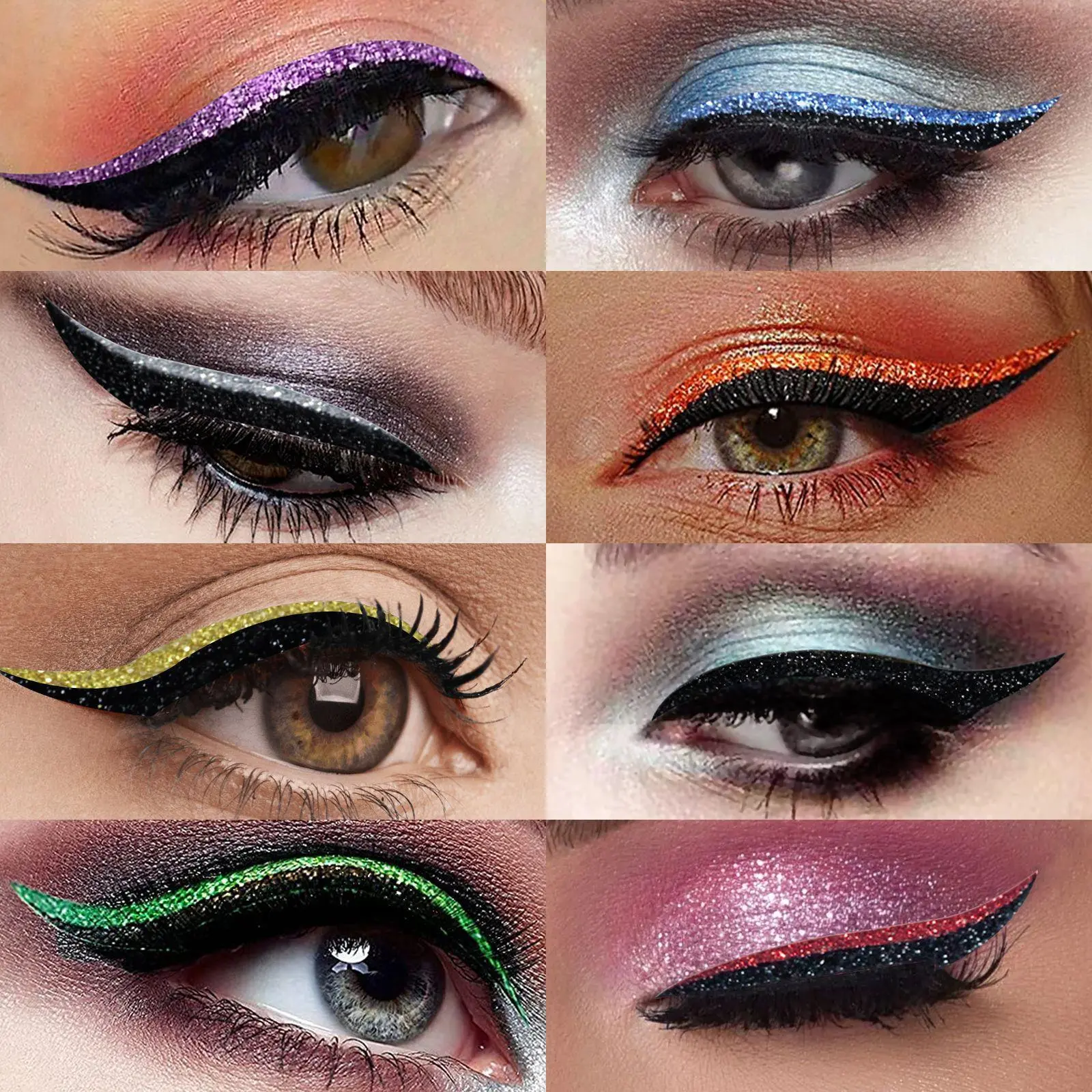 Double Eyelid Eyeliner Stickers - Silver Light Stage Makeup - West&Month 4 eyeliner stickers silver light stage makeup West Month 436 6744