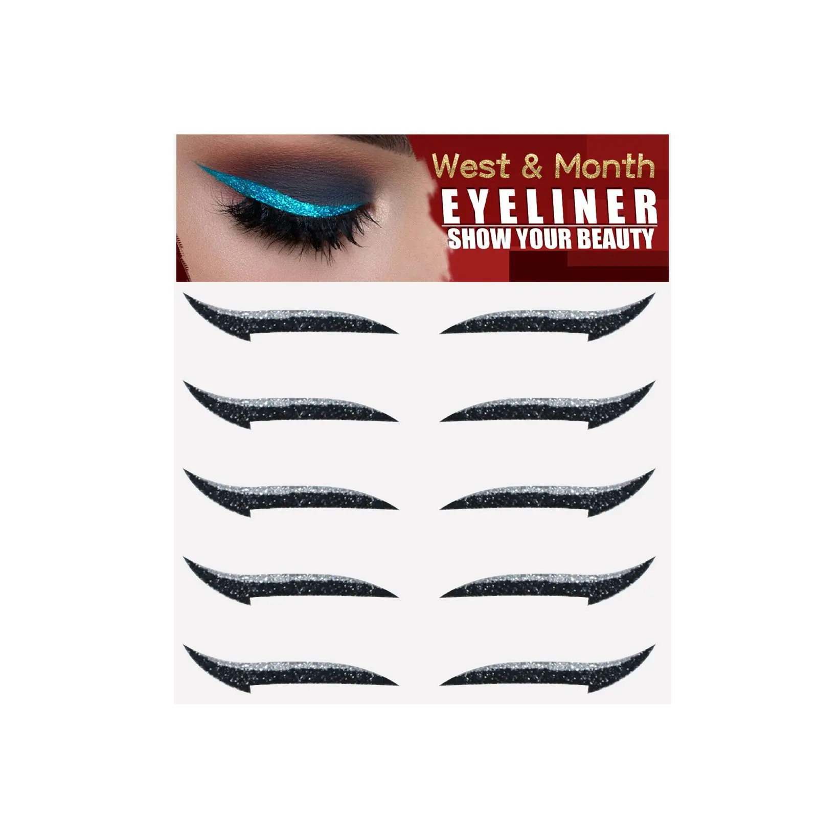 Self-Adhesive Double Eyelid Stickers with Eyeshadow (5 Pairs) - West&Month 1 eyeshadow stage makeup eu us eyeliner self adhesive West Month 406 6326