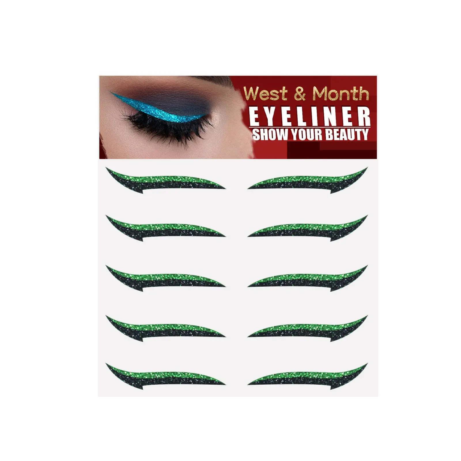 Self-Adhesive Double Eyelid Stickers with Eyeshadow (5 Pairs) - West&Month 3 eyeshadow stage makeup eu us eyeliner self adhesive West Month 406 6328