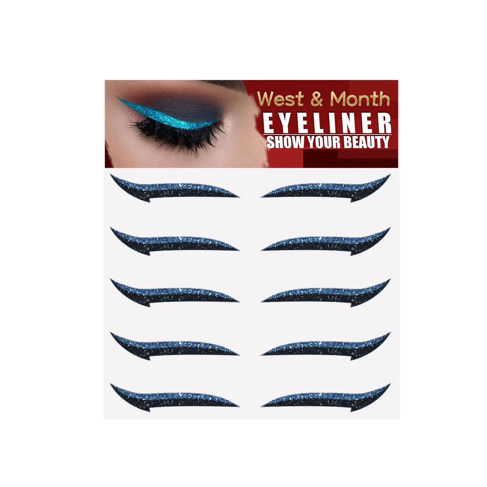 Self-Adhesive Double Eyelid Stickers with Eyeshadow (5 Pairs) - West&Month 4 eyeshadow stage makeup eu us eyeliner self adhesive West Month 406 6329