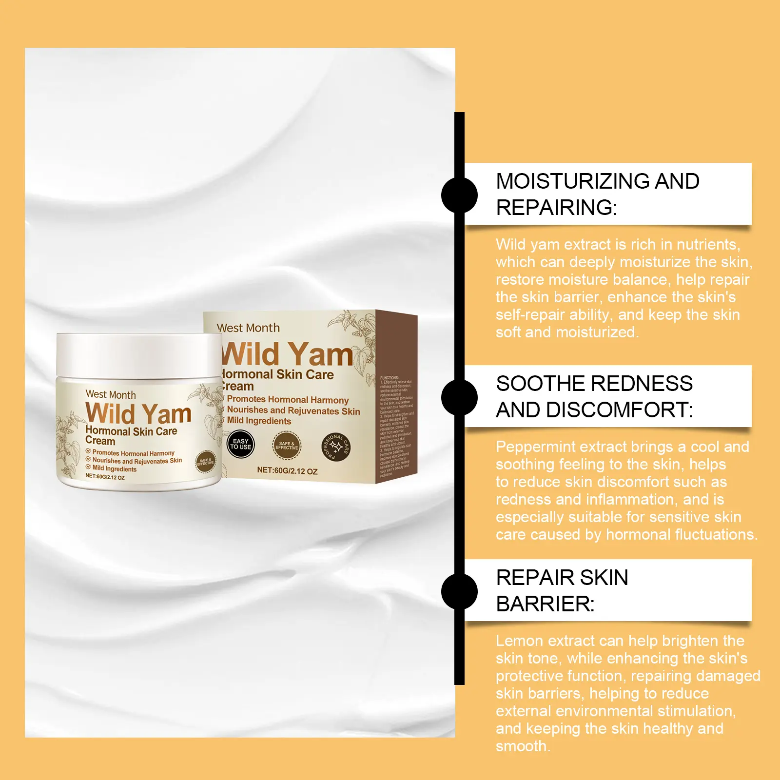 Face Balance Cream Hydrating Facial Moisturizer - West&Month 8 face balance cream moisturize improve firm tender West Month 616 9024
