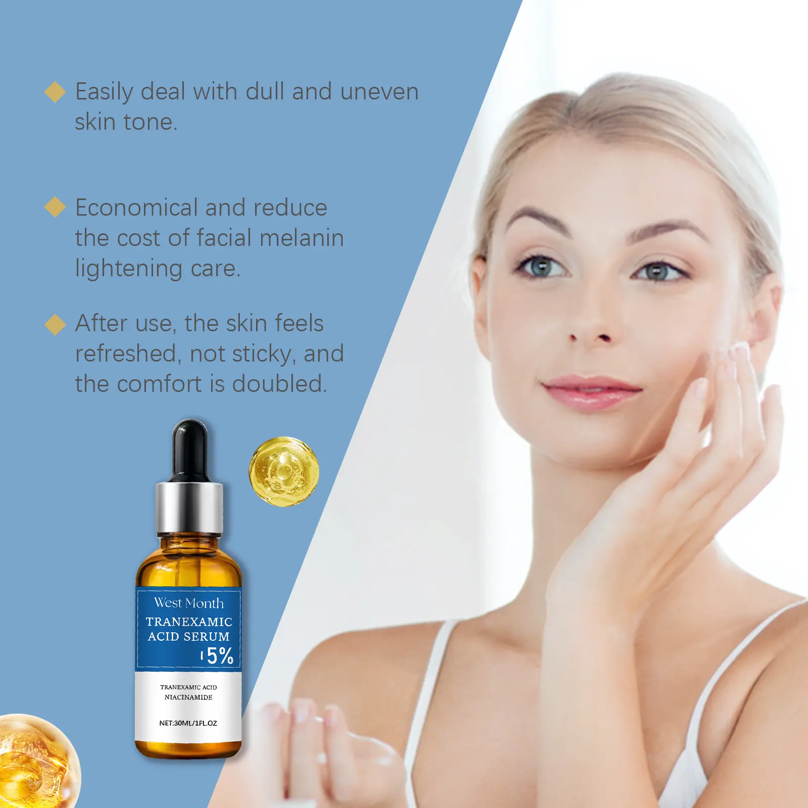 Face Brightening Serum with Niacinamide & Hyaluronic Acid - West&Month 6 face brightening serum brighten moisturize West Month 182 3398