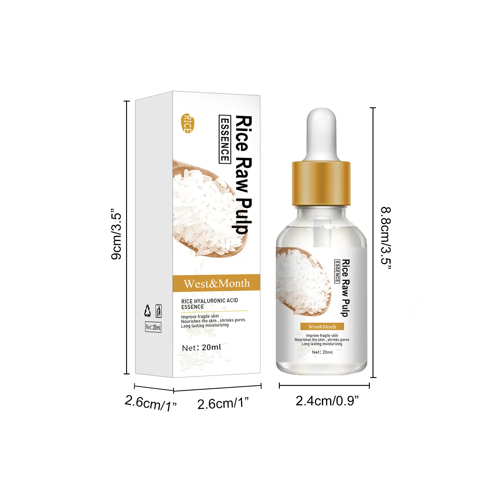 White Rice Essence Hydrating Serum for Smooth Skin - West&Month 1 face rice essence lighten lines improve acne West Month 284 4685