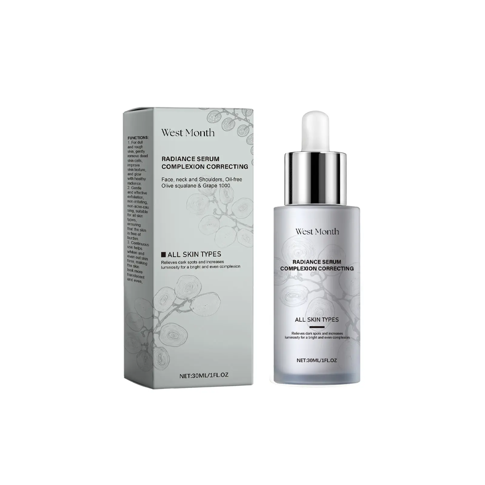 West&Month Facial Essence - Moisturizing, Hydrating & Brightening Skin Care - Review 1 West&Month Facial Essence bottle with dropper