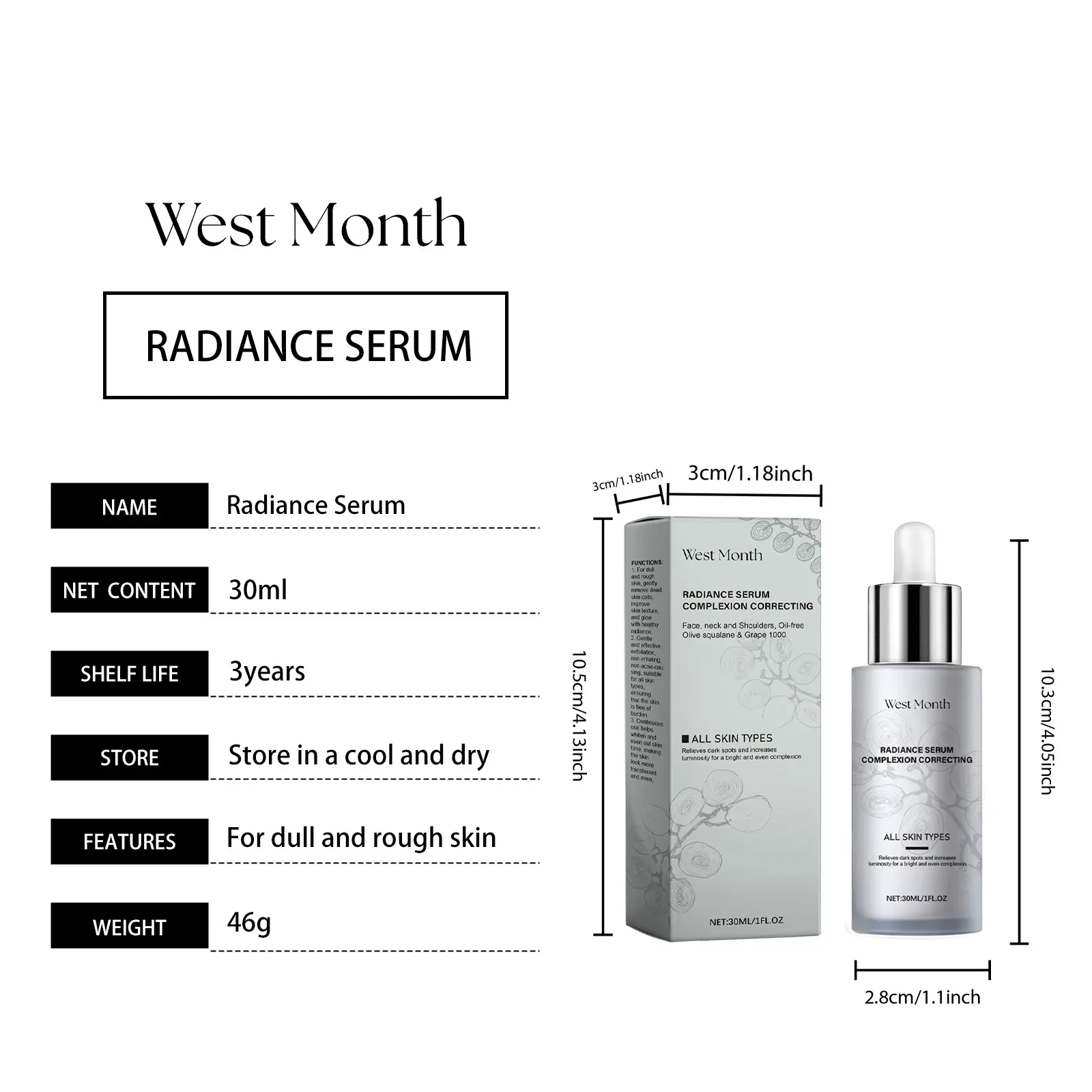 Hydrating Brightening Facial Essence with Grape Fruit Extract - West&Month 1 facial essence moisturize hydrate brighten West Month 527 8046