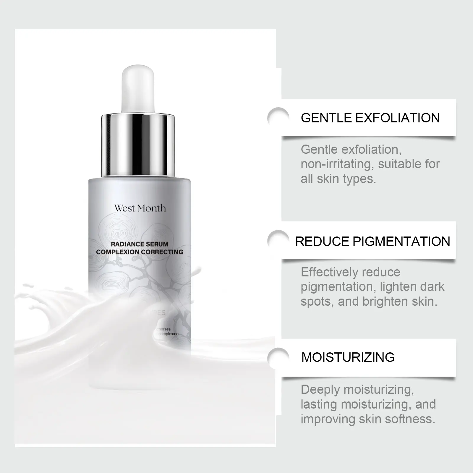 Hydrating Brightening Facial Essence with Grape Fruit Extract - West&Month 6 facial essence moisturize hydrate brighten West Month 527 8051